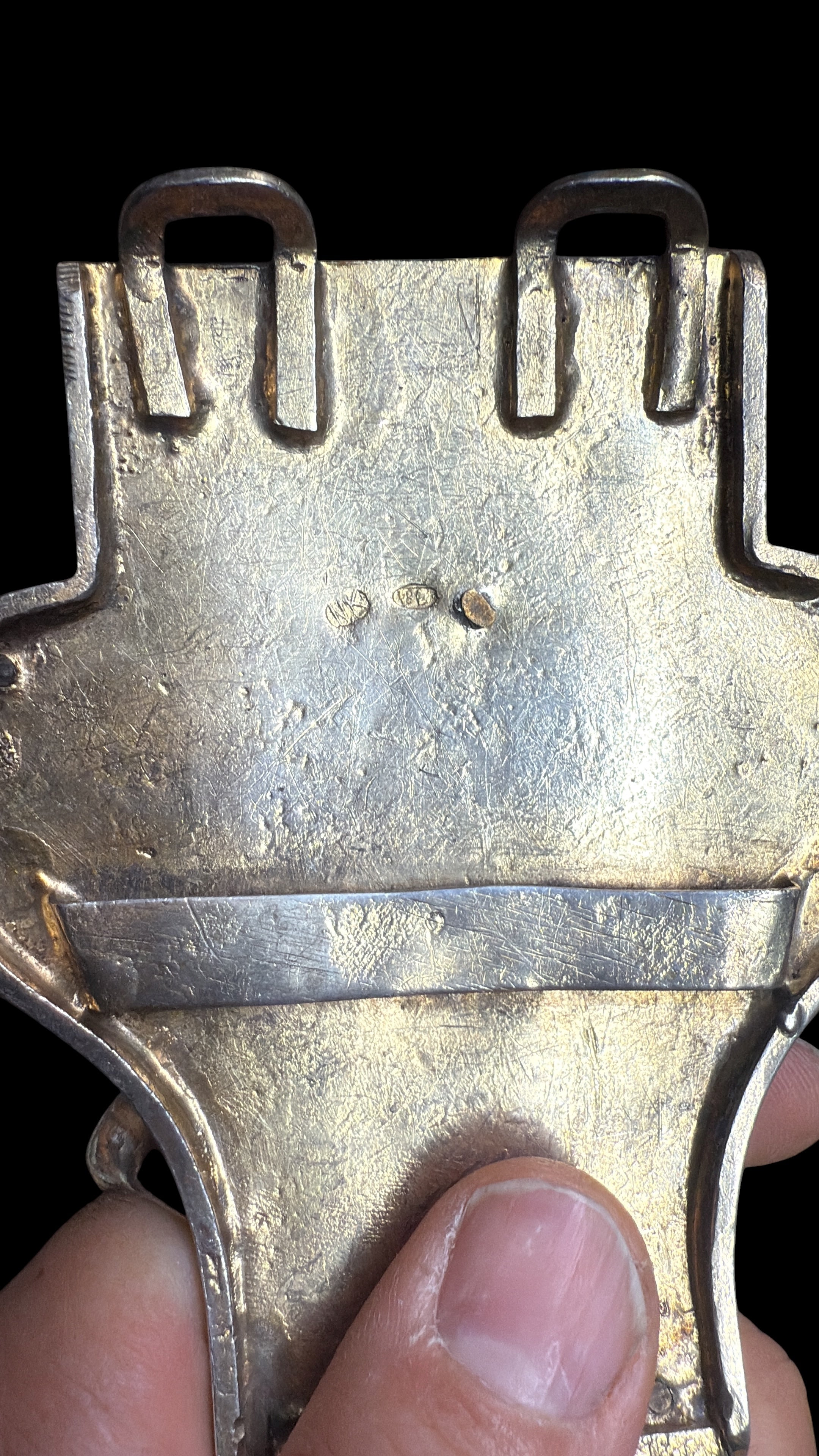 A Russian 84 Gilded Silver Jeweled Filigree Work Belt