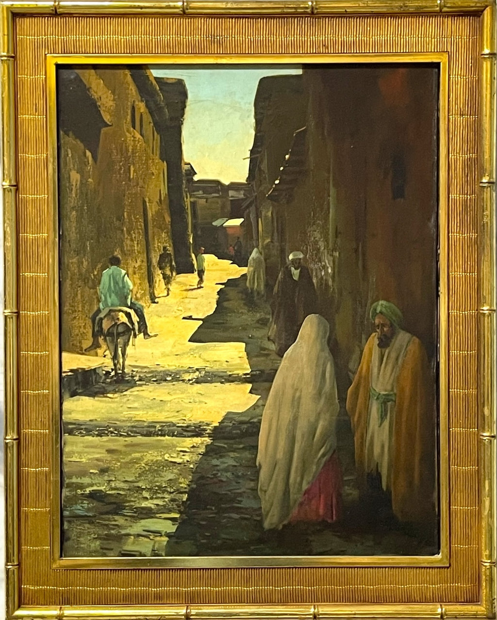 An Iranian Oil on Canvas Painting of Isfahan Street By Andro