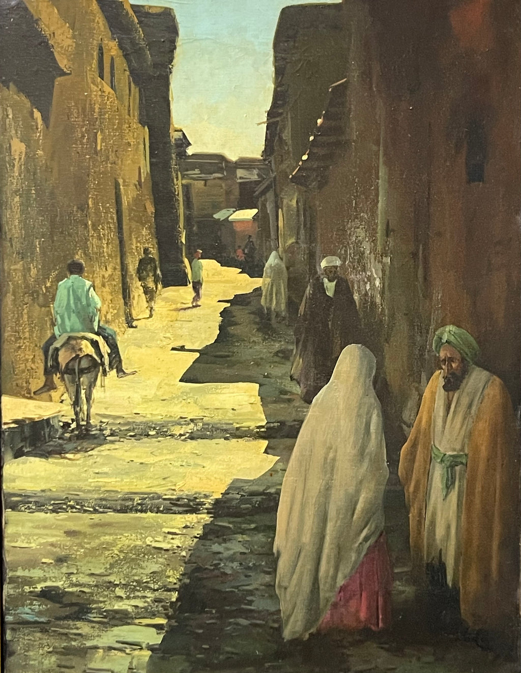 An Iranian Oil on Canvas Painting of Isfahan Street By Andro
