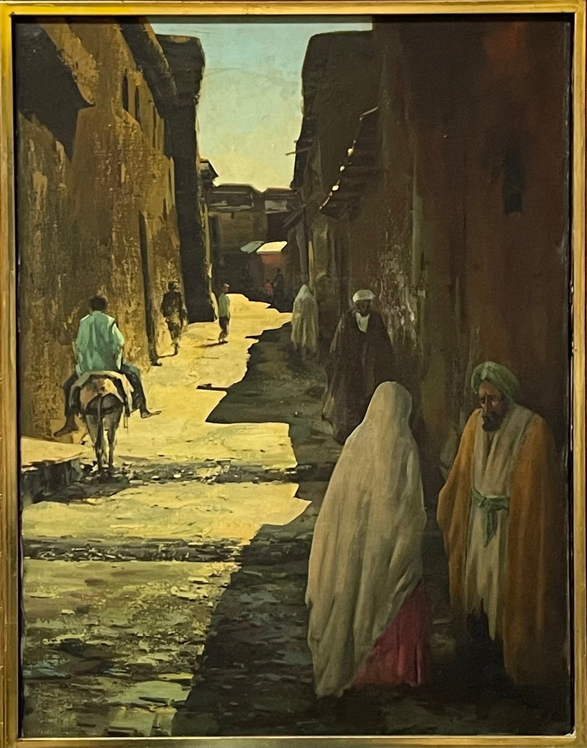 An Iranian Oil on Canvas Painting of Isfahan Street By Andro