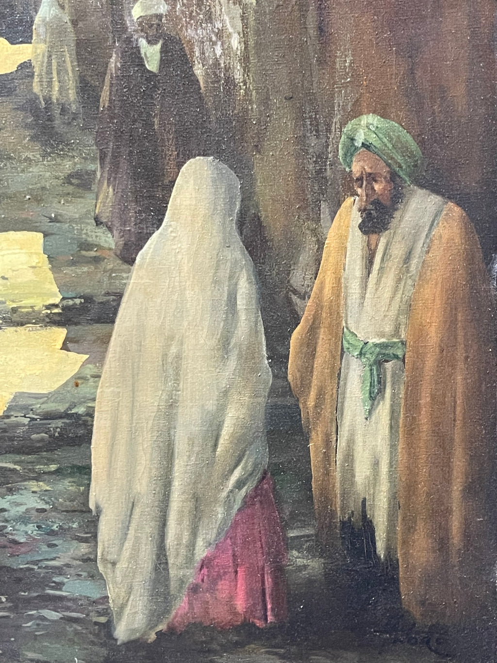 An Iranian Oil on Canvas Painting of Isfahan Street By Andro