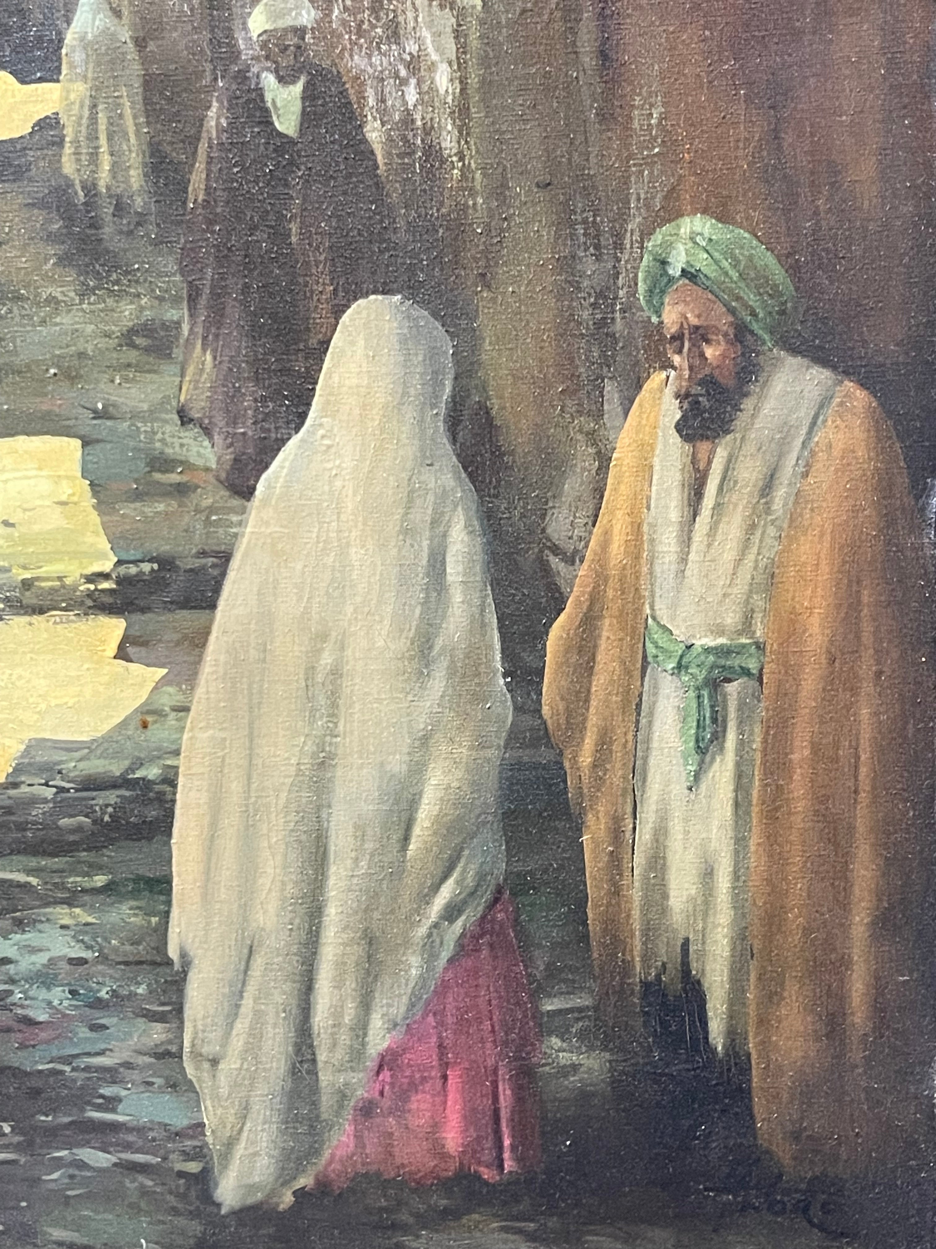 An Iranian Oil on Canvas Painting of Isfahan Street By Andro