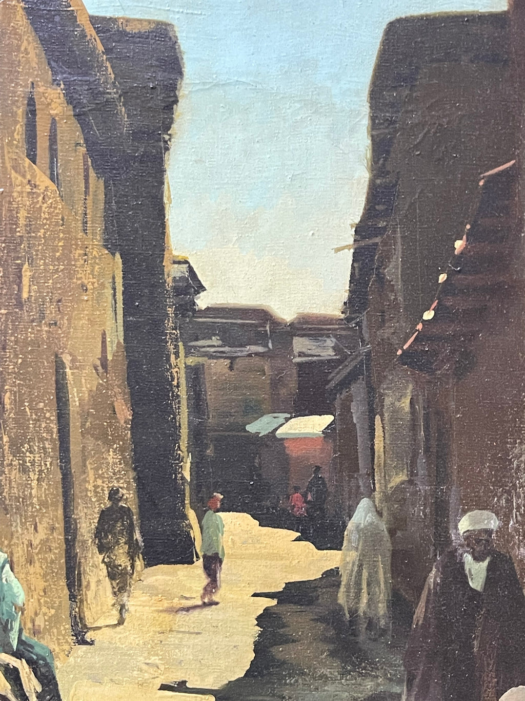 An Iranian Oil on Canvas Painting of Isfahan Street By Andro