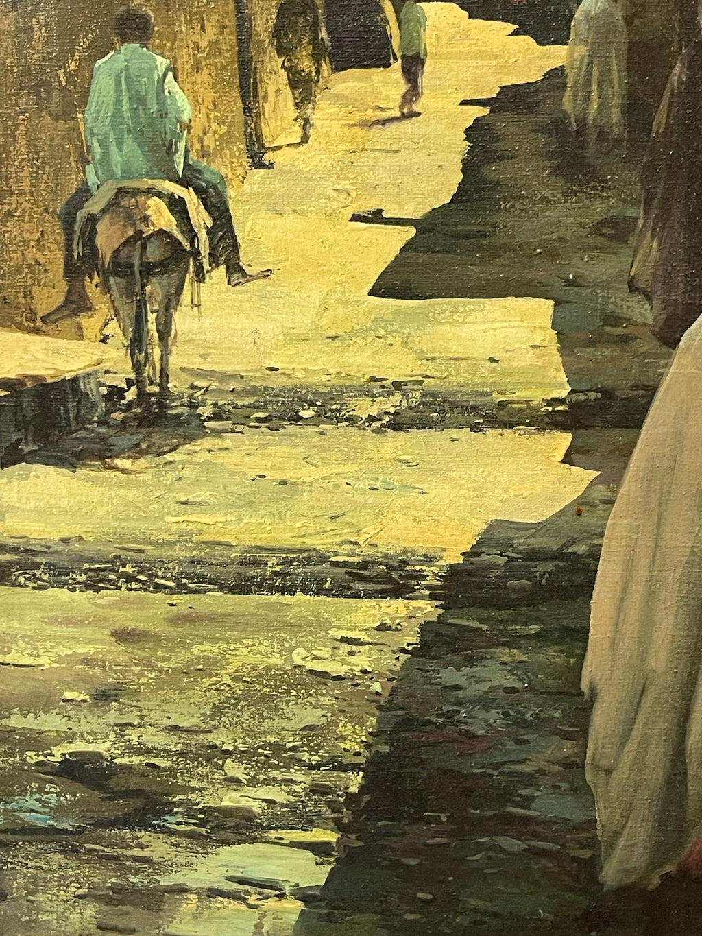 An Iranian Oil on Canvas Painting of Isfahan Street By Andro