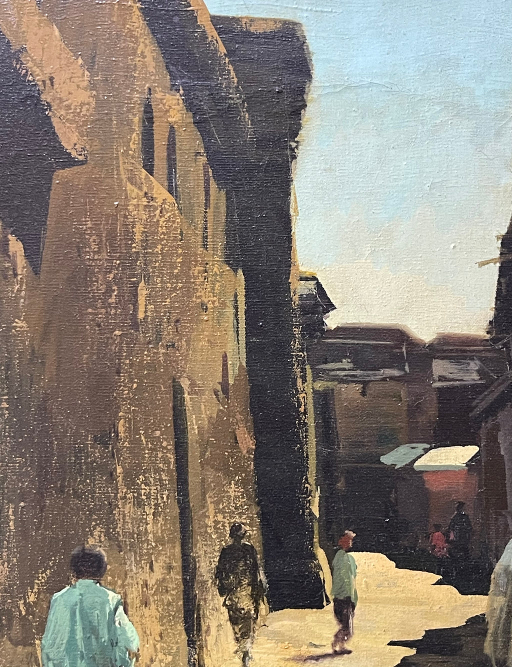 An Iranian Oil on Canvas Painting of Isfahan Street By Andro