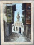 An Orientalist Arabian Oil on Canvas Street Painting