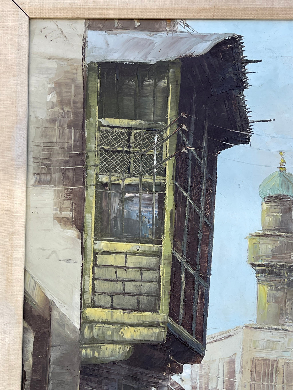 An Orientalist Arabian Oil on Canvas Street Painting