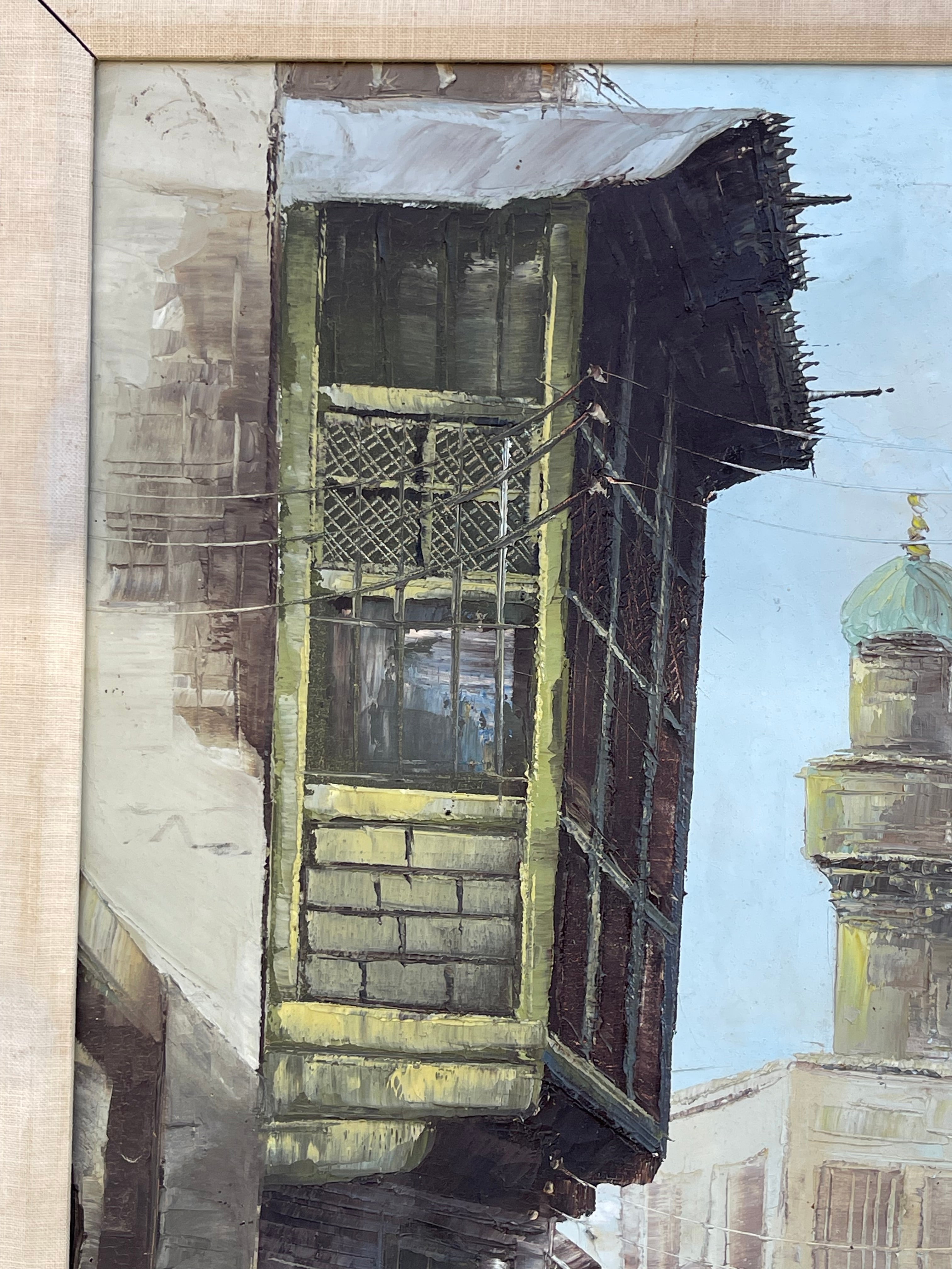 An Orientalist Arabian Oil on Canvas Street Painting