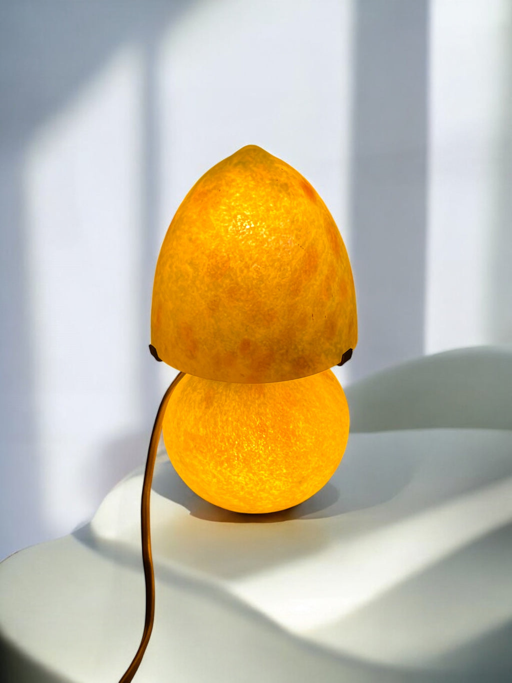 An Art Deco French Pistachio Color Mushroom Lamp