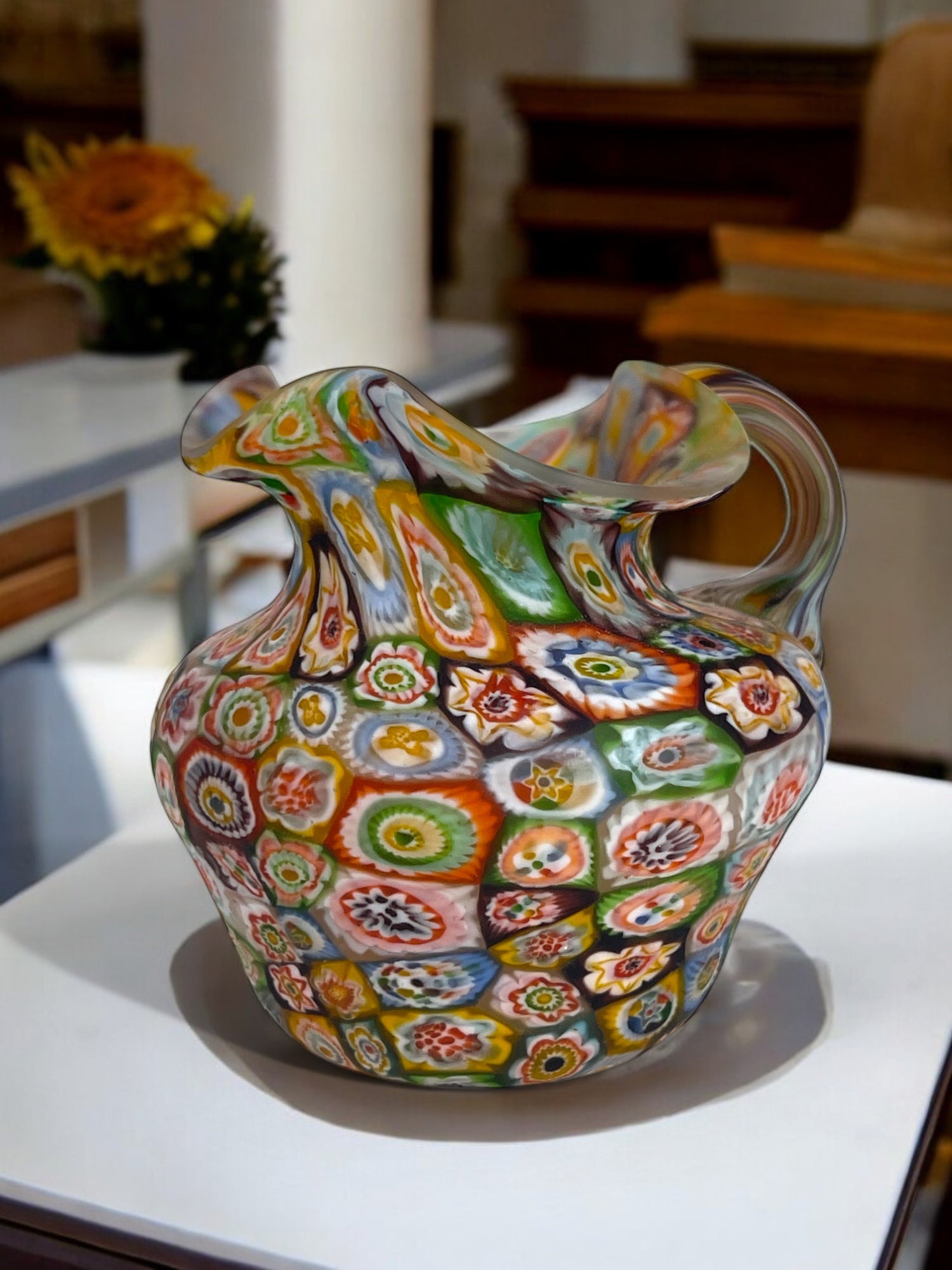 An Italian Millefiori Miniature Glass Pitcher