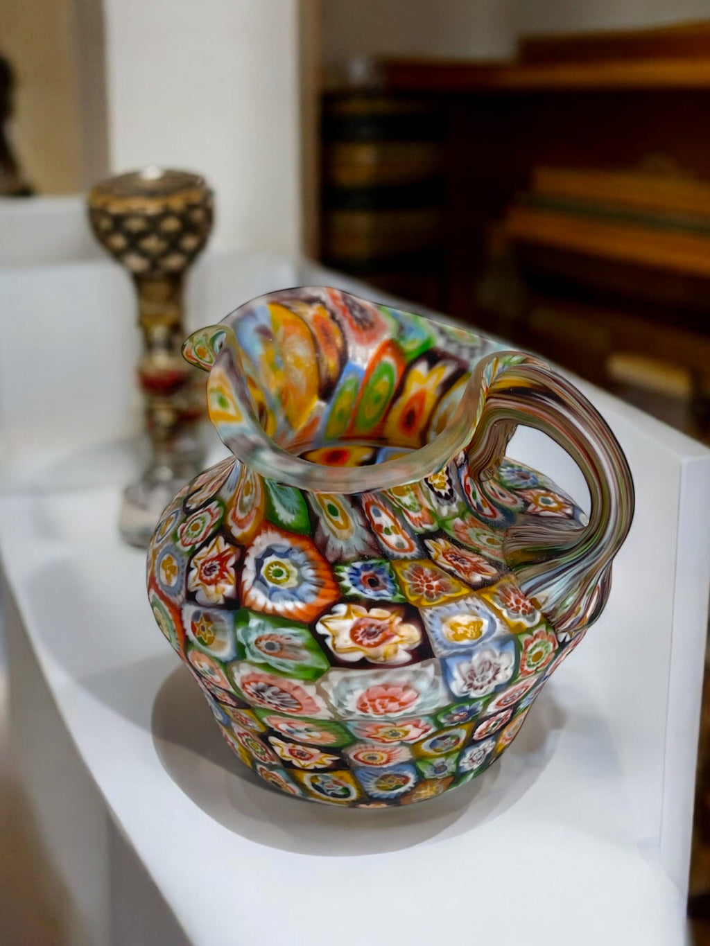 An Italian Millefiori Miniature Glass Pitcher