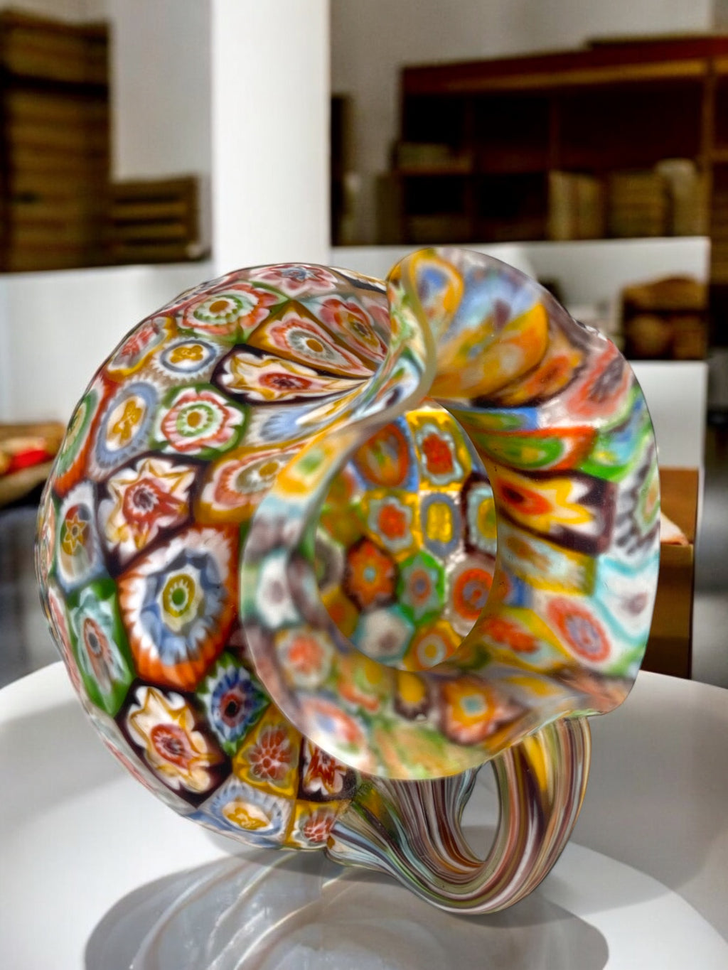 An Italian Millefiori Miniature Glass Pitcher