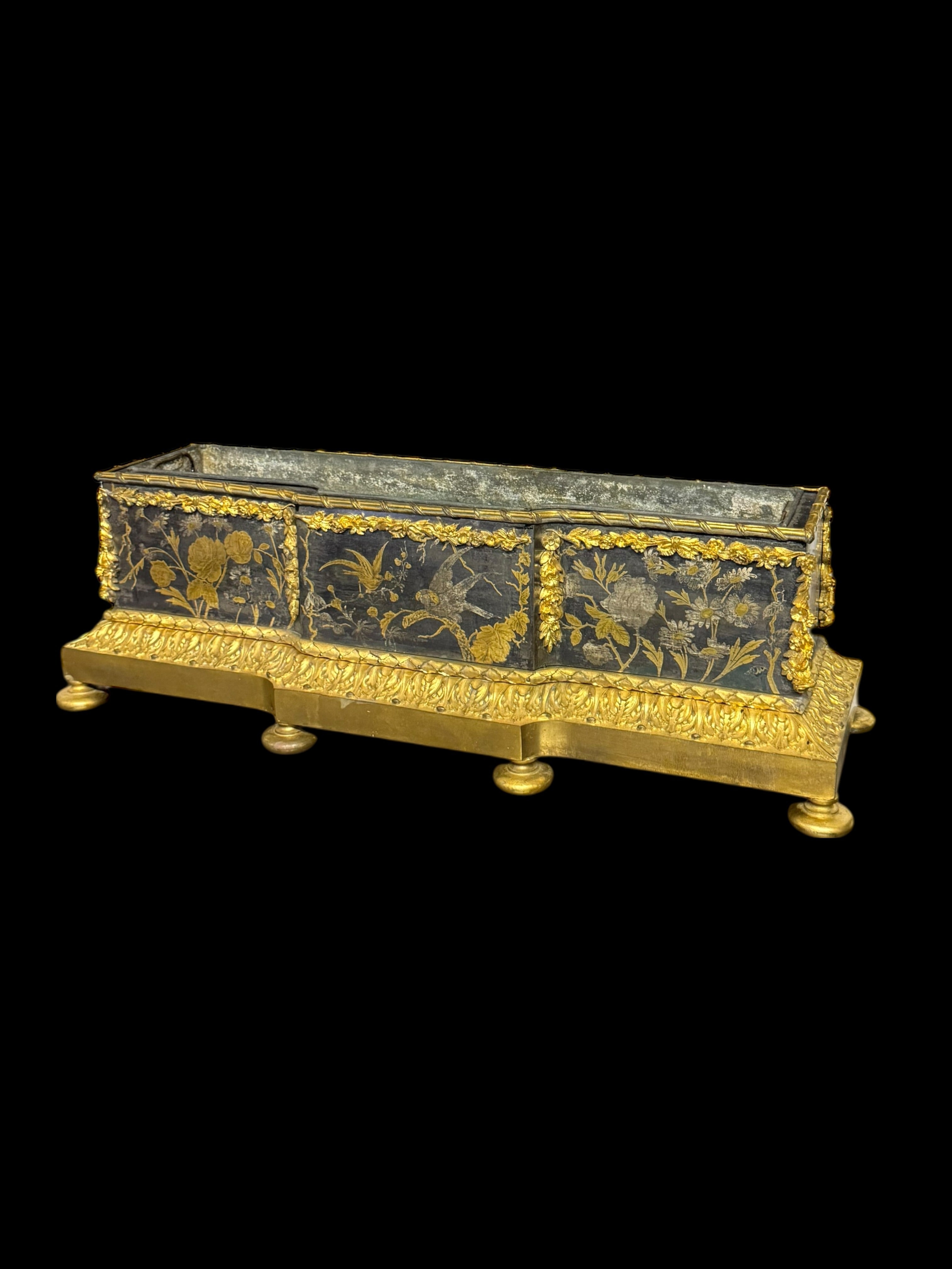 A Fine 19th Century French Gilt Bronze Chinoiserie Jardiniere By Barbedienne