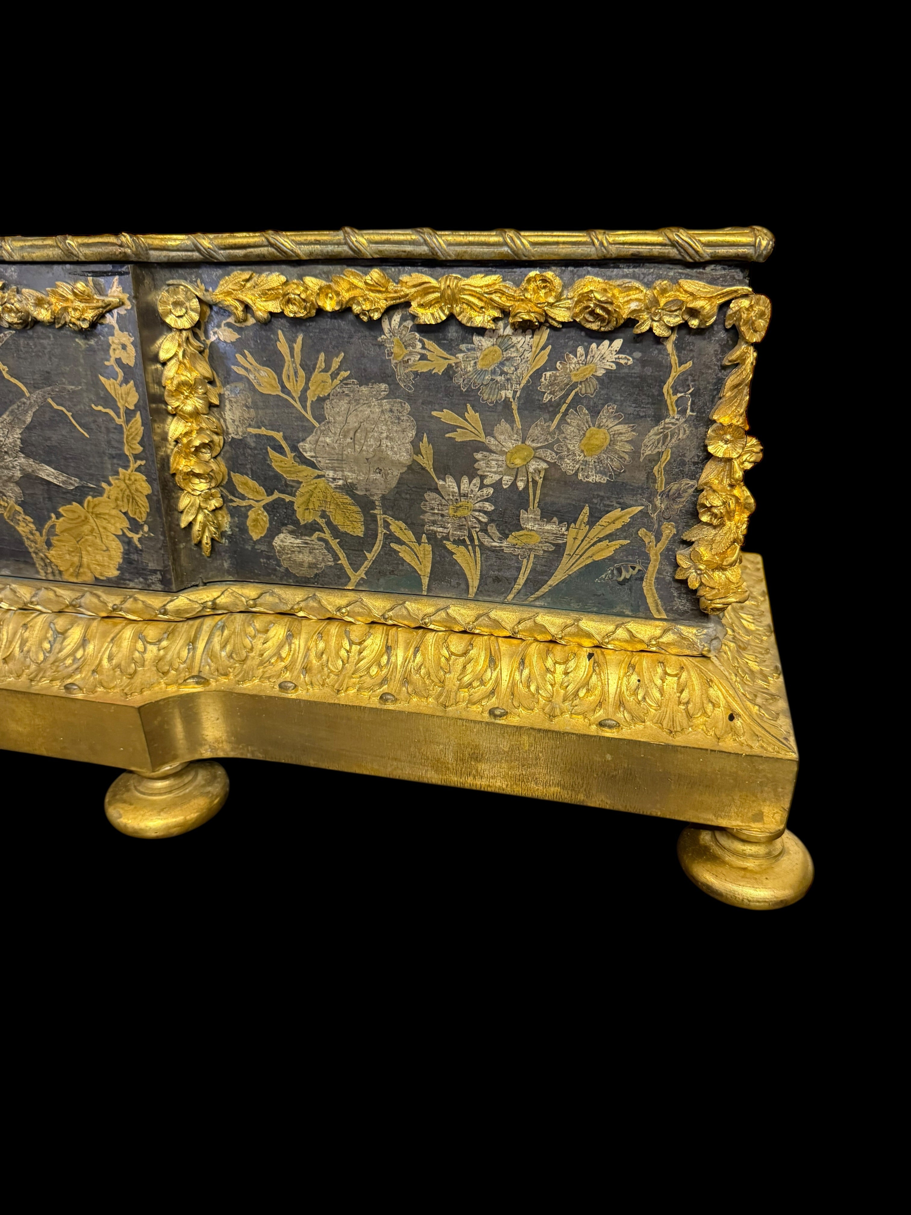 A Fine 19th Century French Gilt Bronze Chinoiserie Jardiniere By Barbedienne