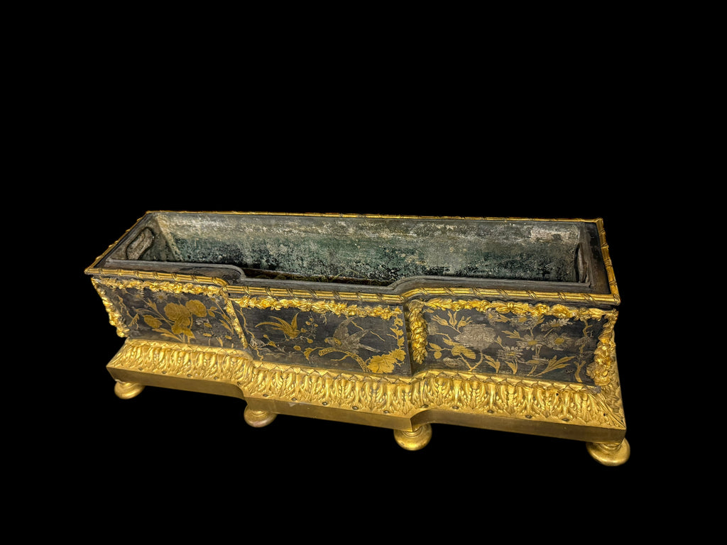 A Fine 19th Century French Gilt Bronze Chinoiserie Jardiniere By Barbedienne