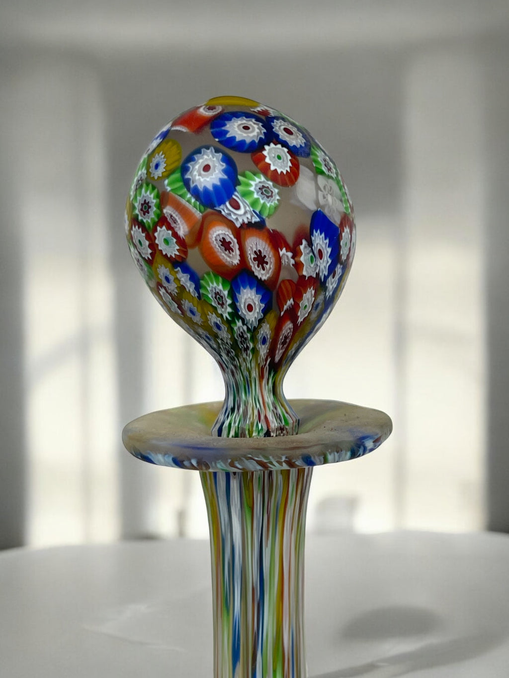 Lot of 2 Italian Millefiori Glass Bottles