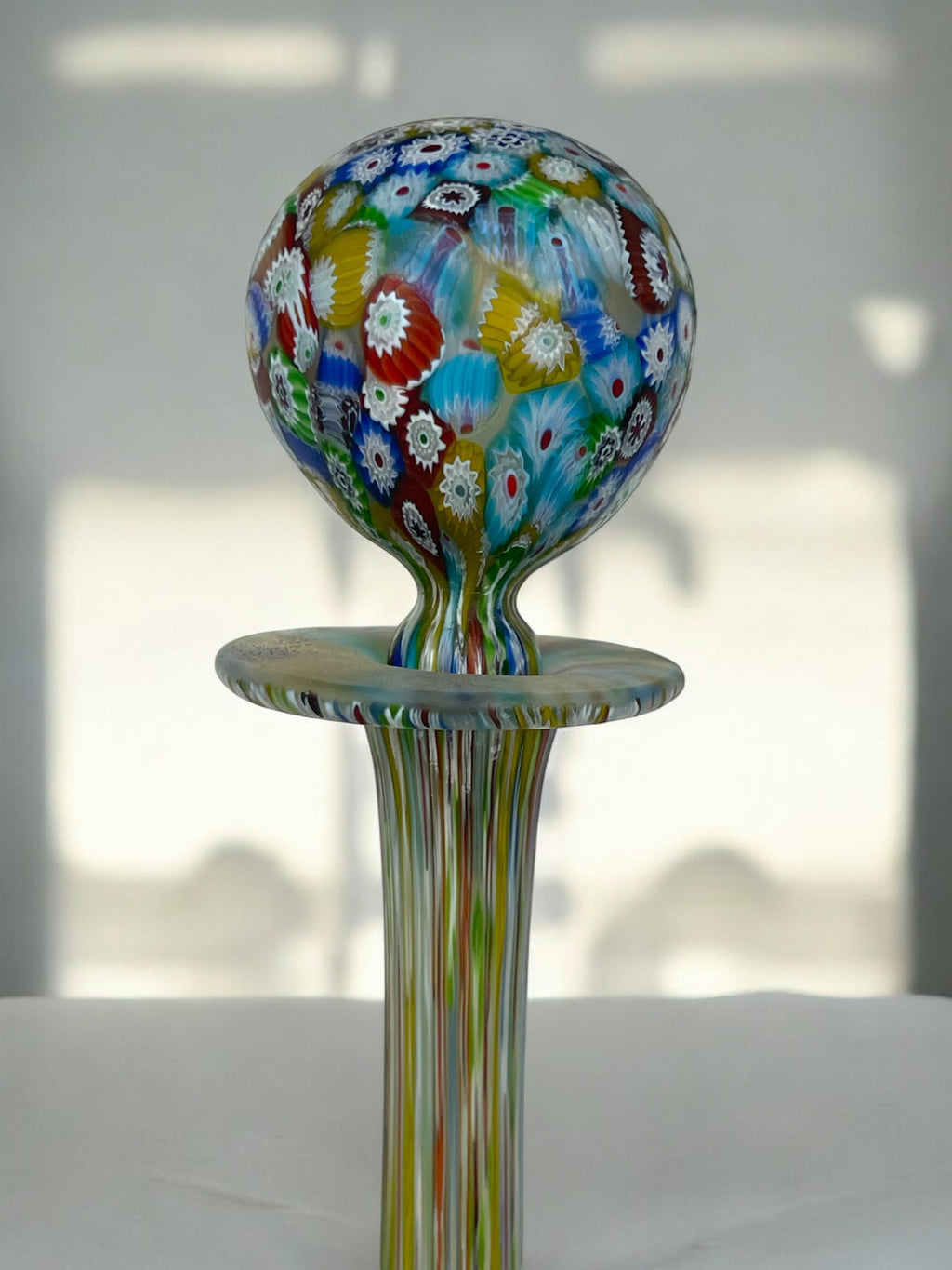 Lot of 2 Italian Millefiori Glass Bottles