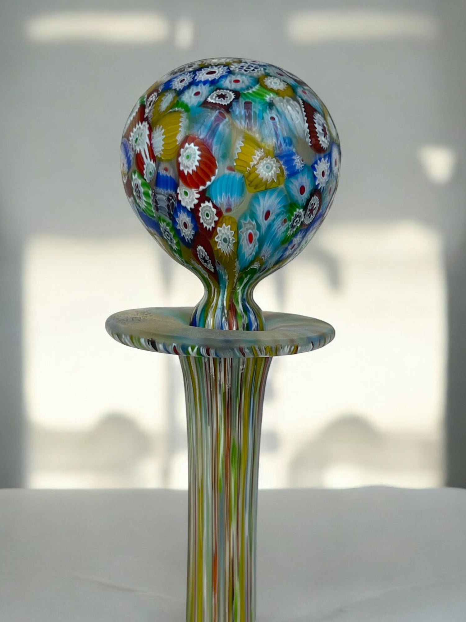 Lot of 2 Italian Millefiori Glass Bottles