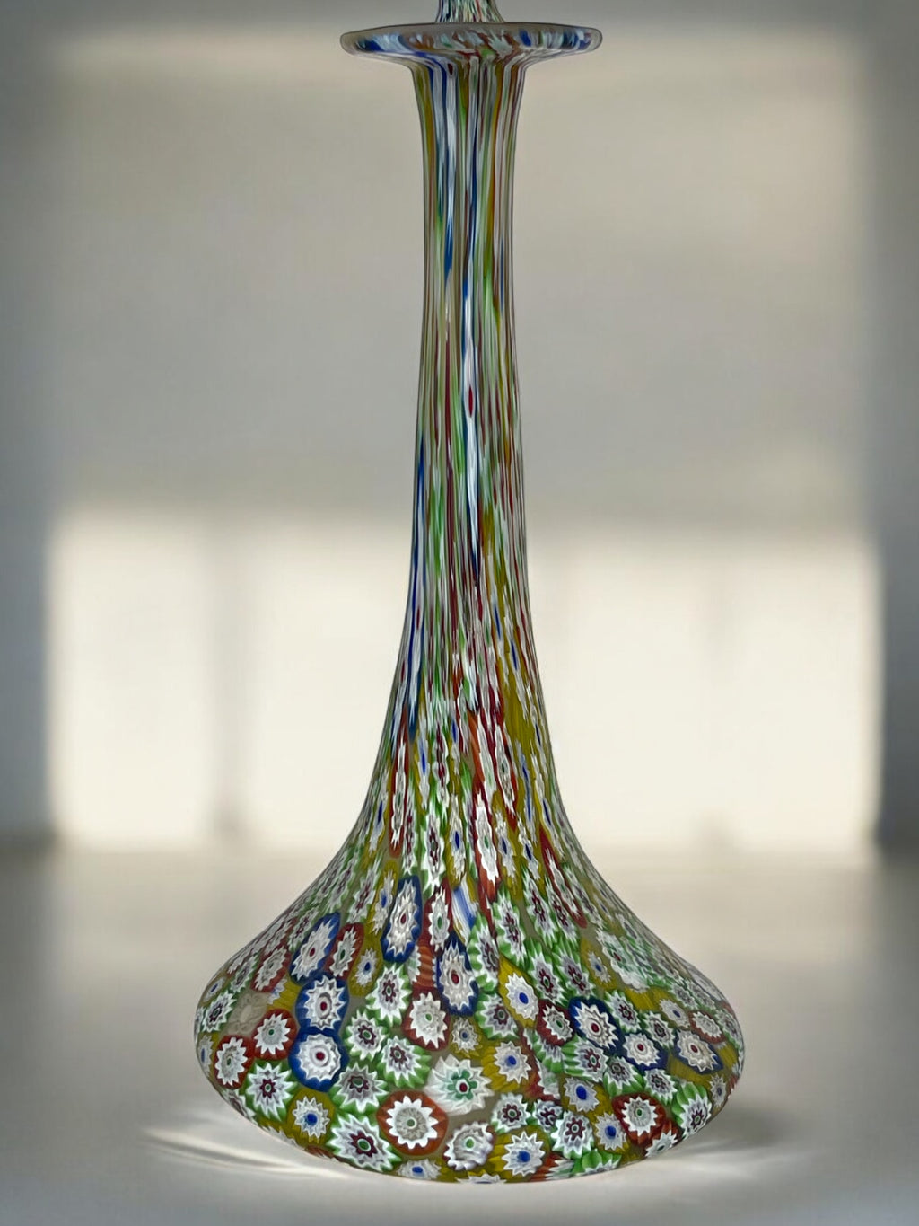 Lot of 2 Italian Millefiori Glass Bottles