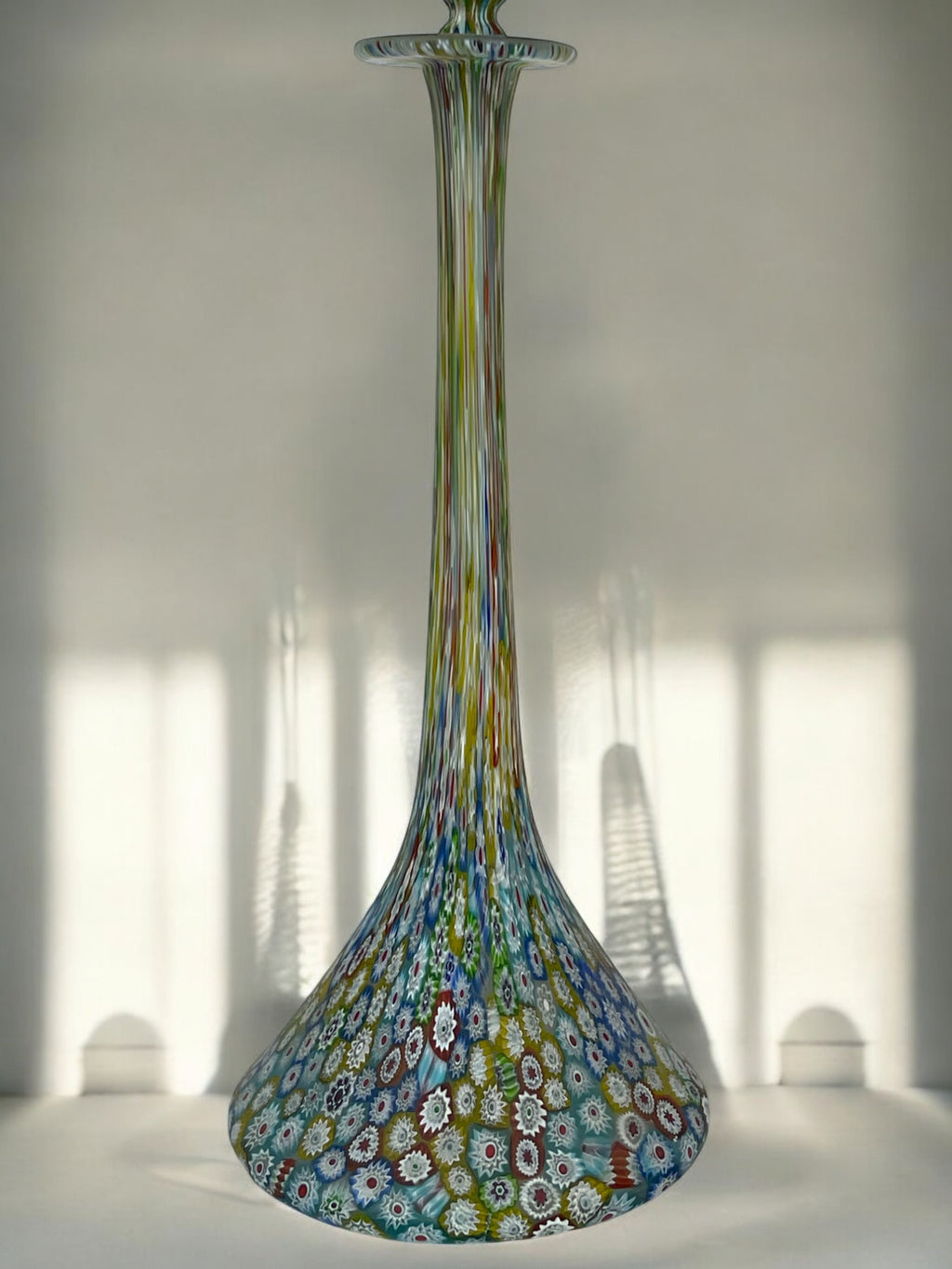 Lot of 2 Italian Millefiori Glass Bottles