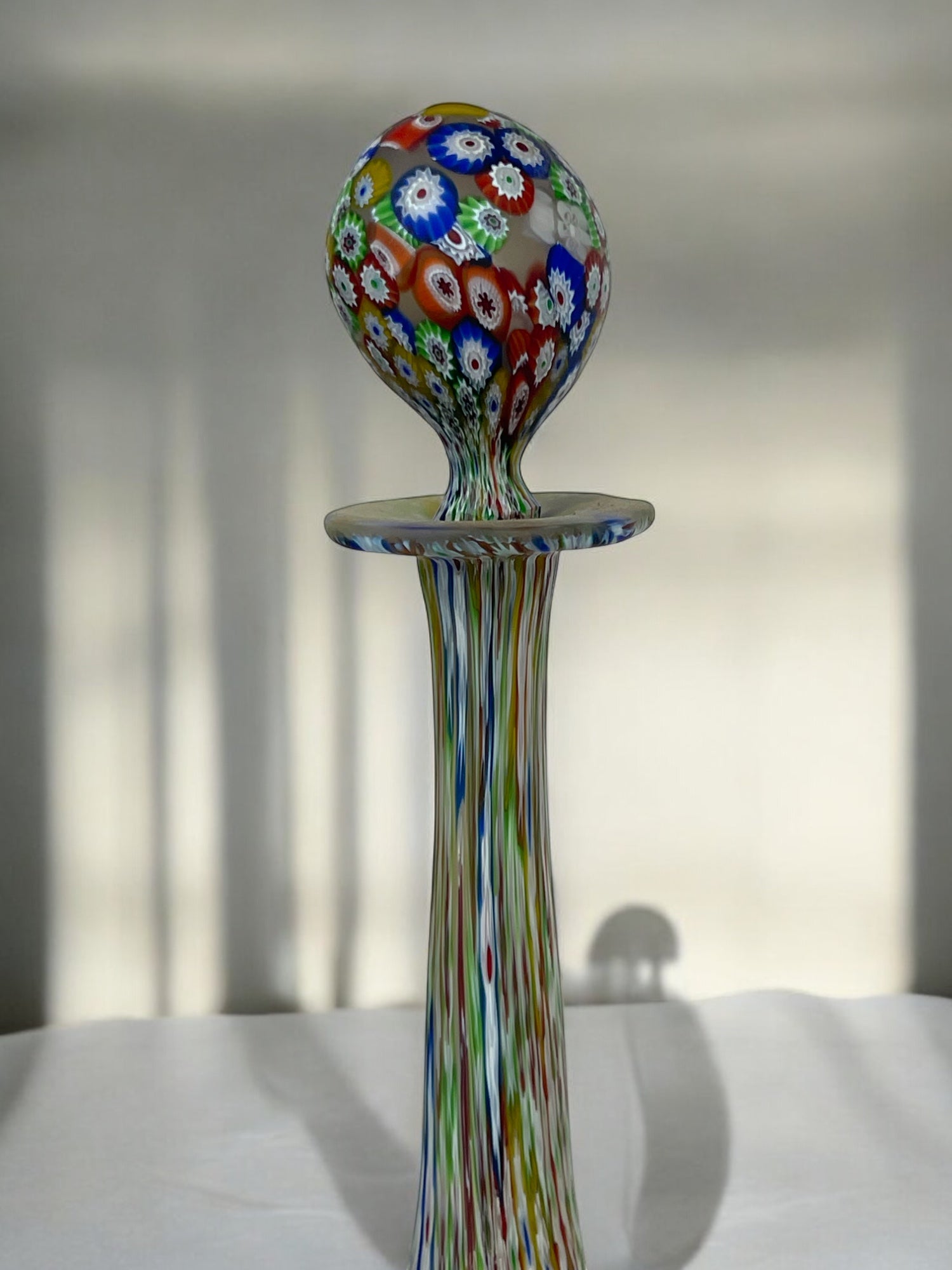 Lot of 2 Italian Millefiori Glass Bottles