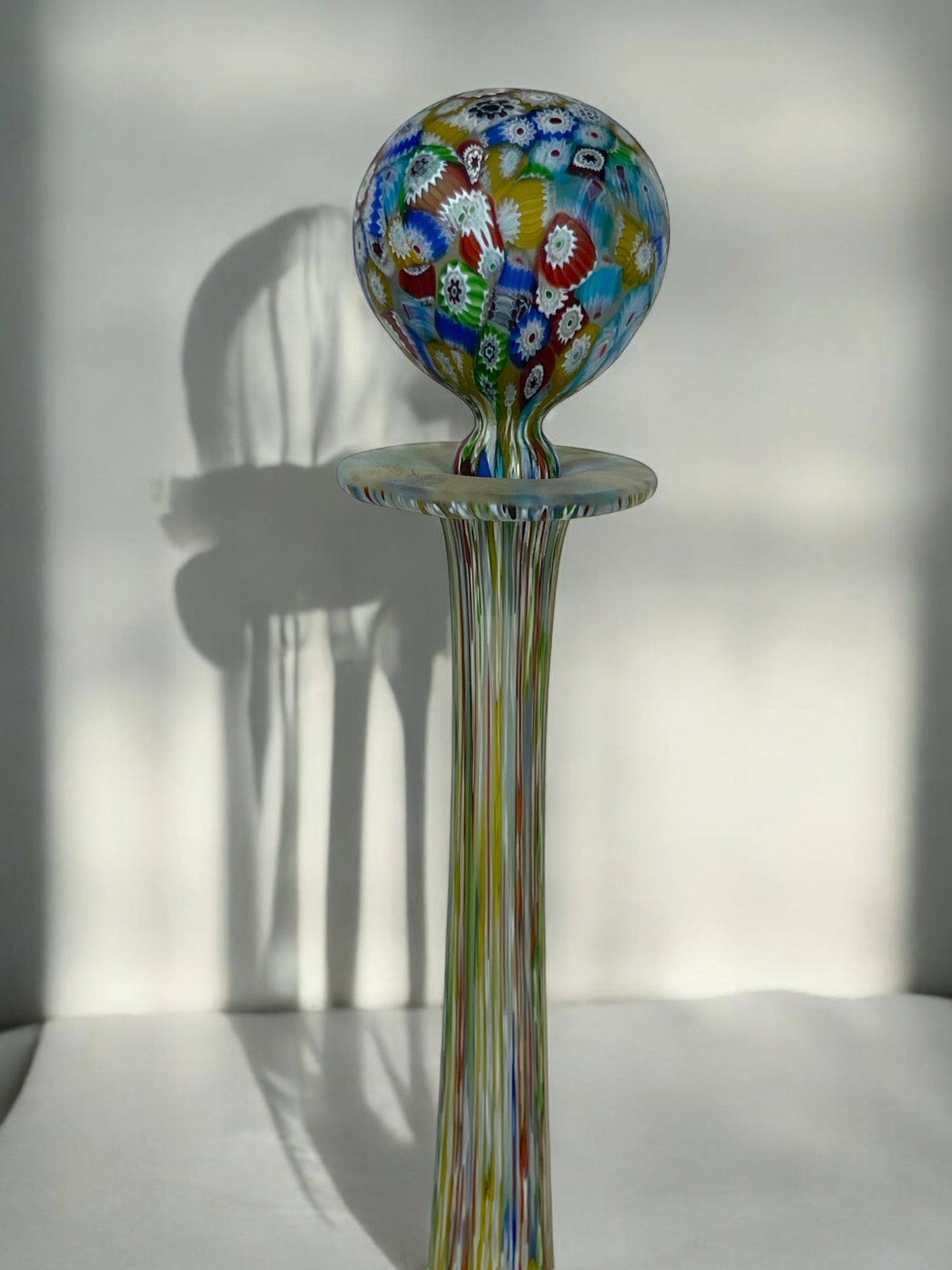 Lot of 2 Italian Millefiori Glass Bottles