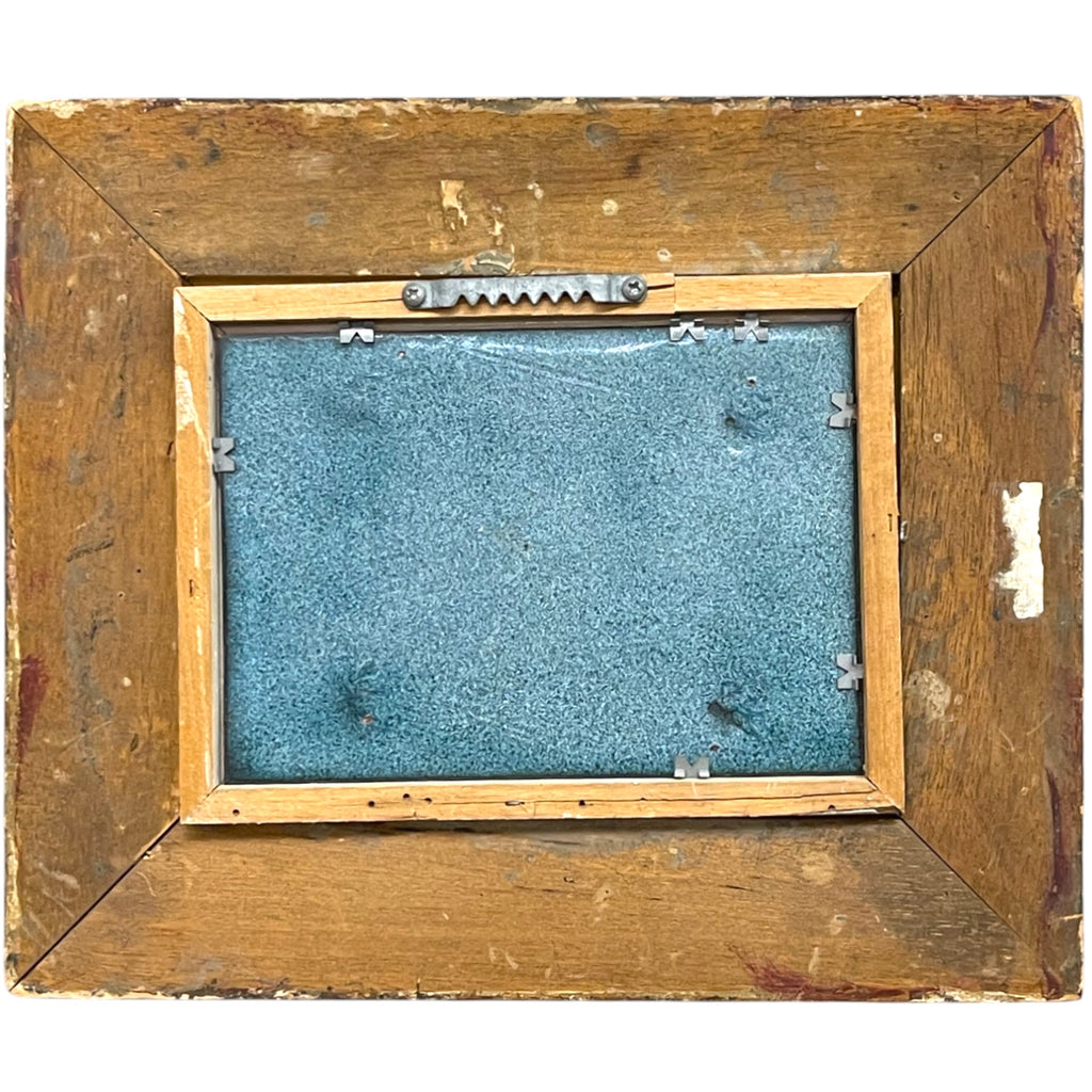 A Contemporary Design Enamel Painting on Copper Set in an Ornate Frame
