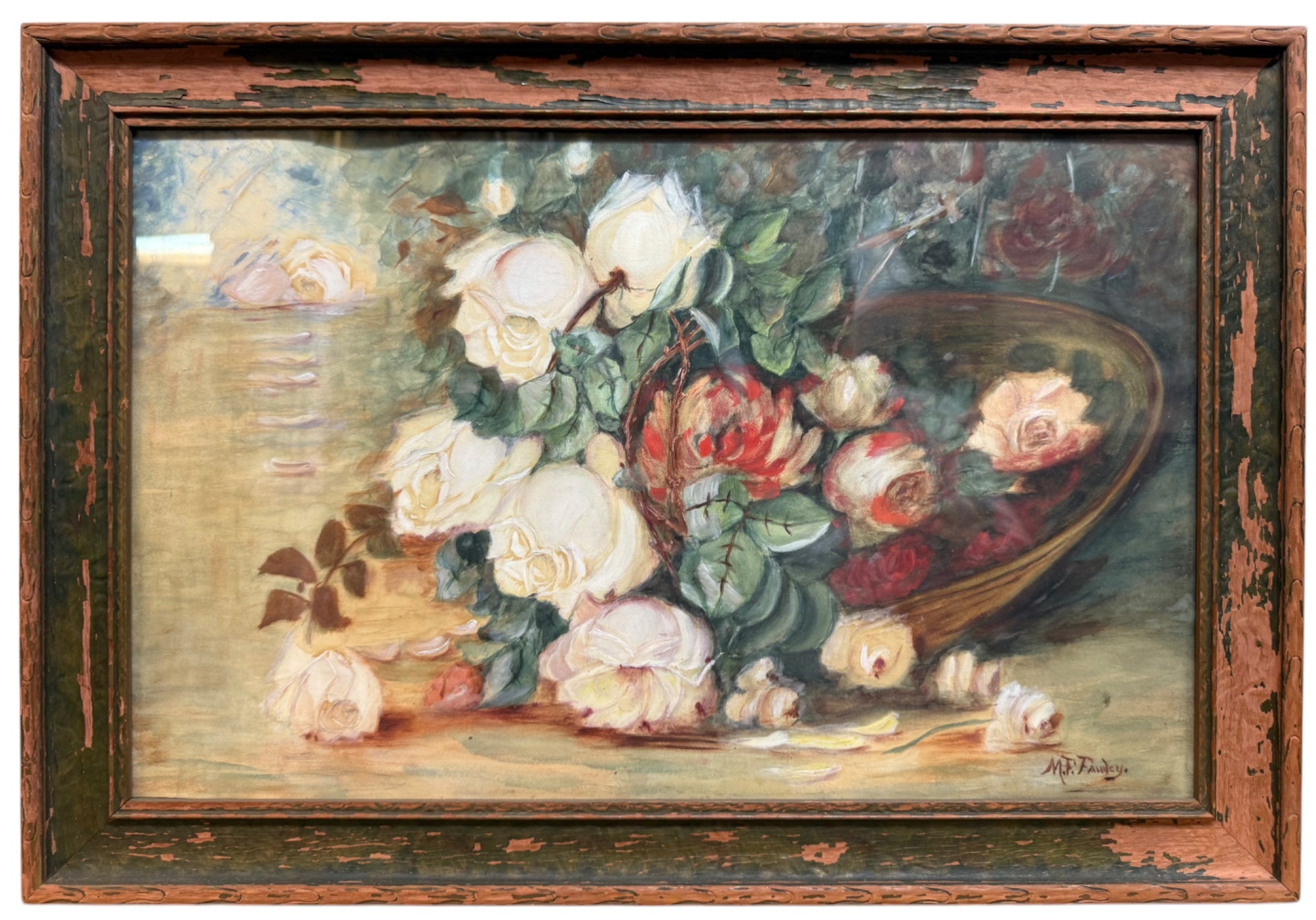 A American Pastel On Paper Still Life Painting By Faudey