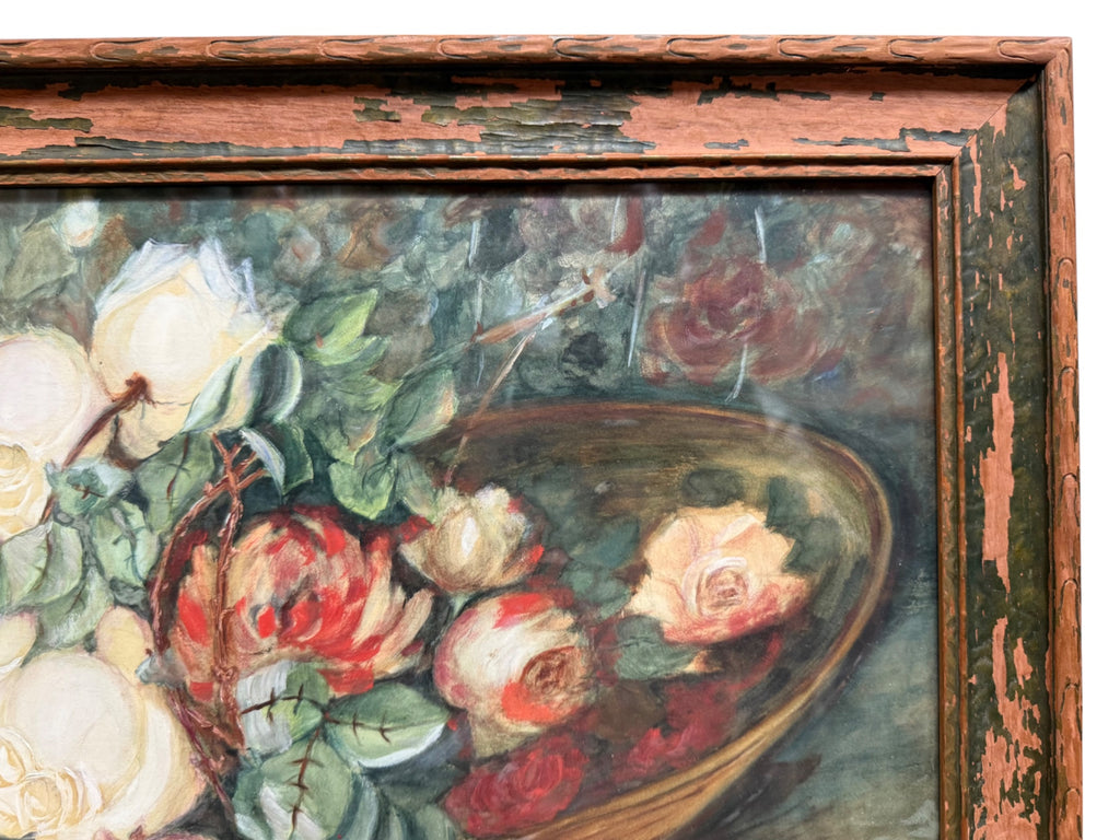 A American Pastel On Paper Still Life Painting By Faudey