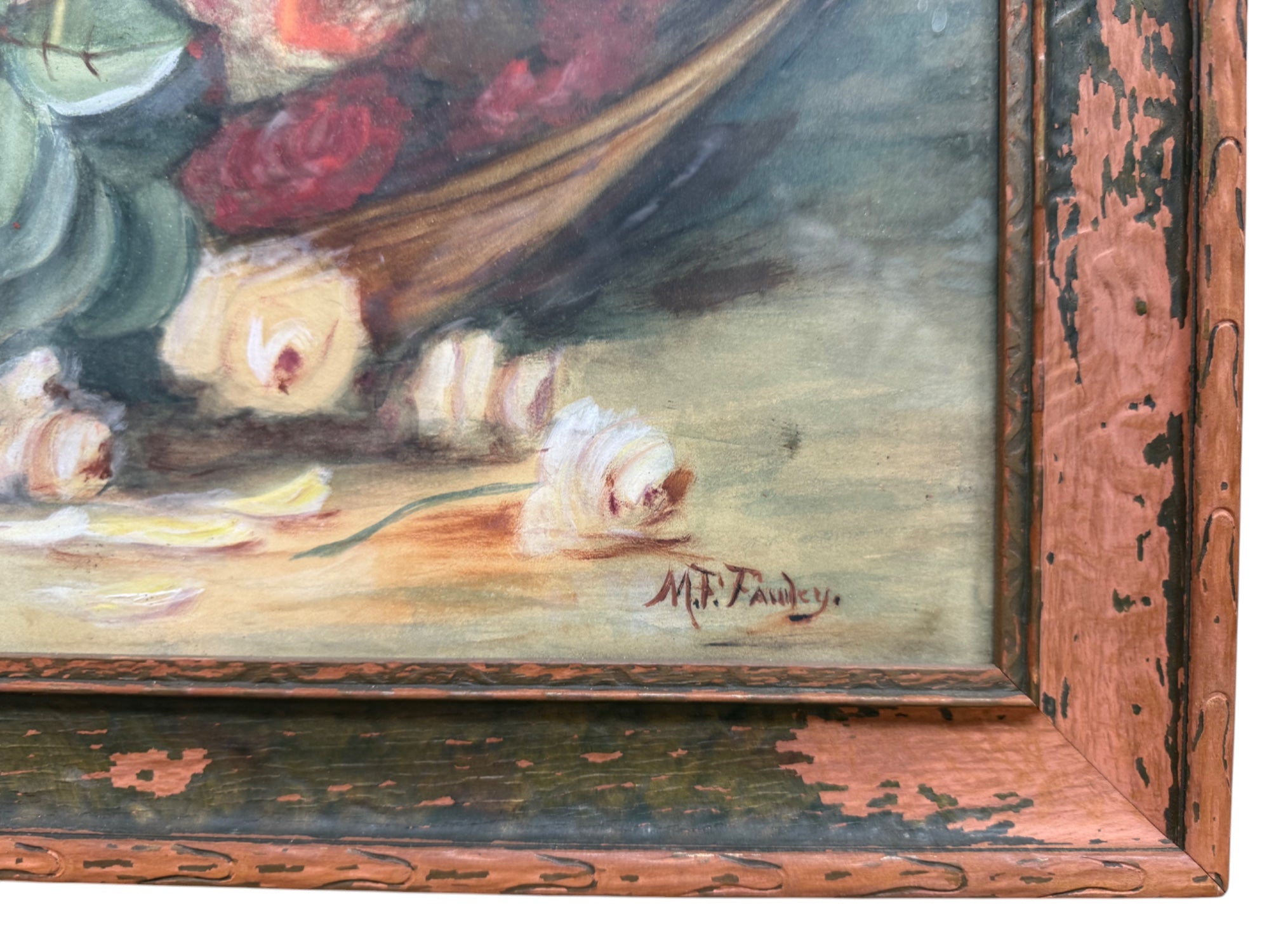 A American Pastel On Paper Still Life Painting By Faudey