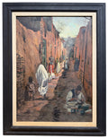 An Attractive Persian Oil On Canvas Painting Of Street View By Andro
