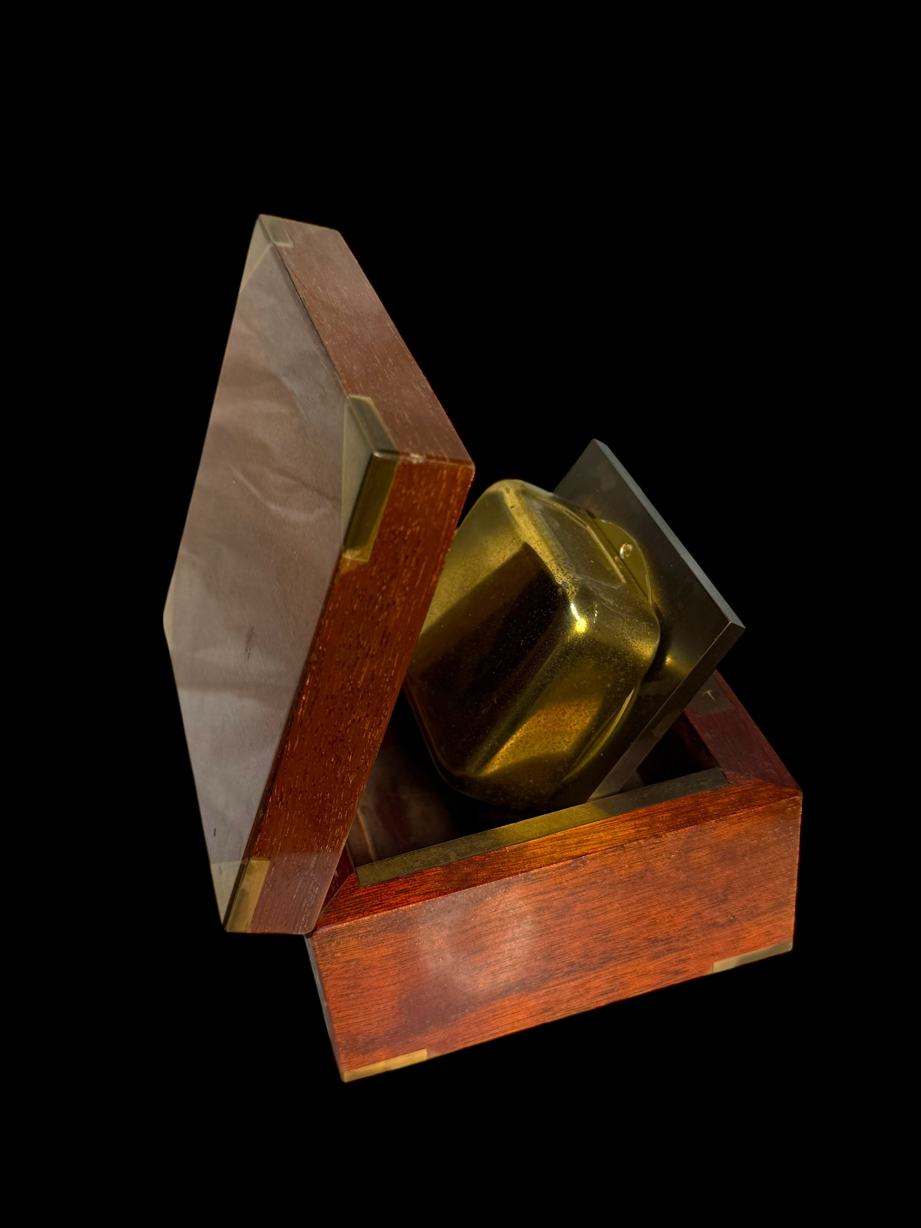 A Tiffany & Co. Swiss Brass Mounted Mahogany Cased Desk Timepiece