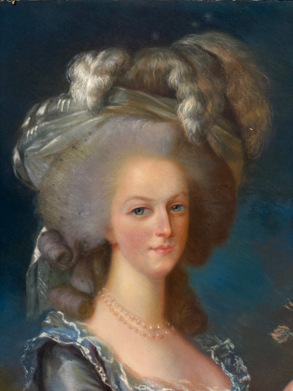 A Pastel on Canvas Painting of Marie Antoinette after Élisabeth-Louise Vigée Le Brun