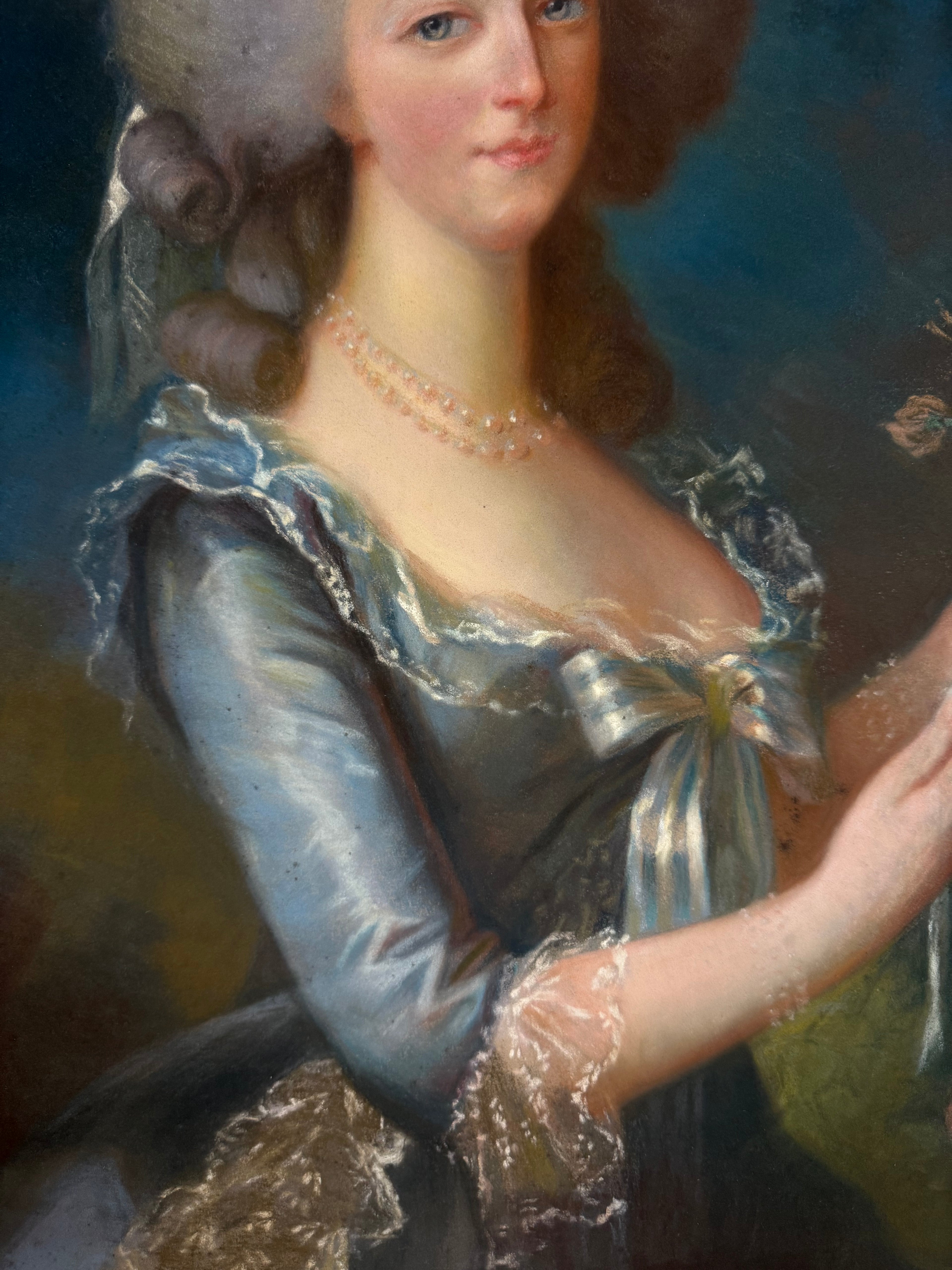 A Pastel on Canvas Painting of Marie Antoinette after Élisabeth-Louise Vigée Le Brun