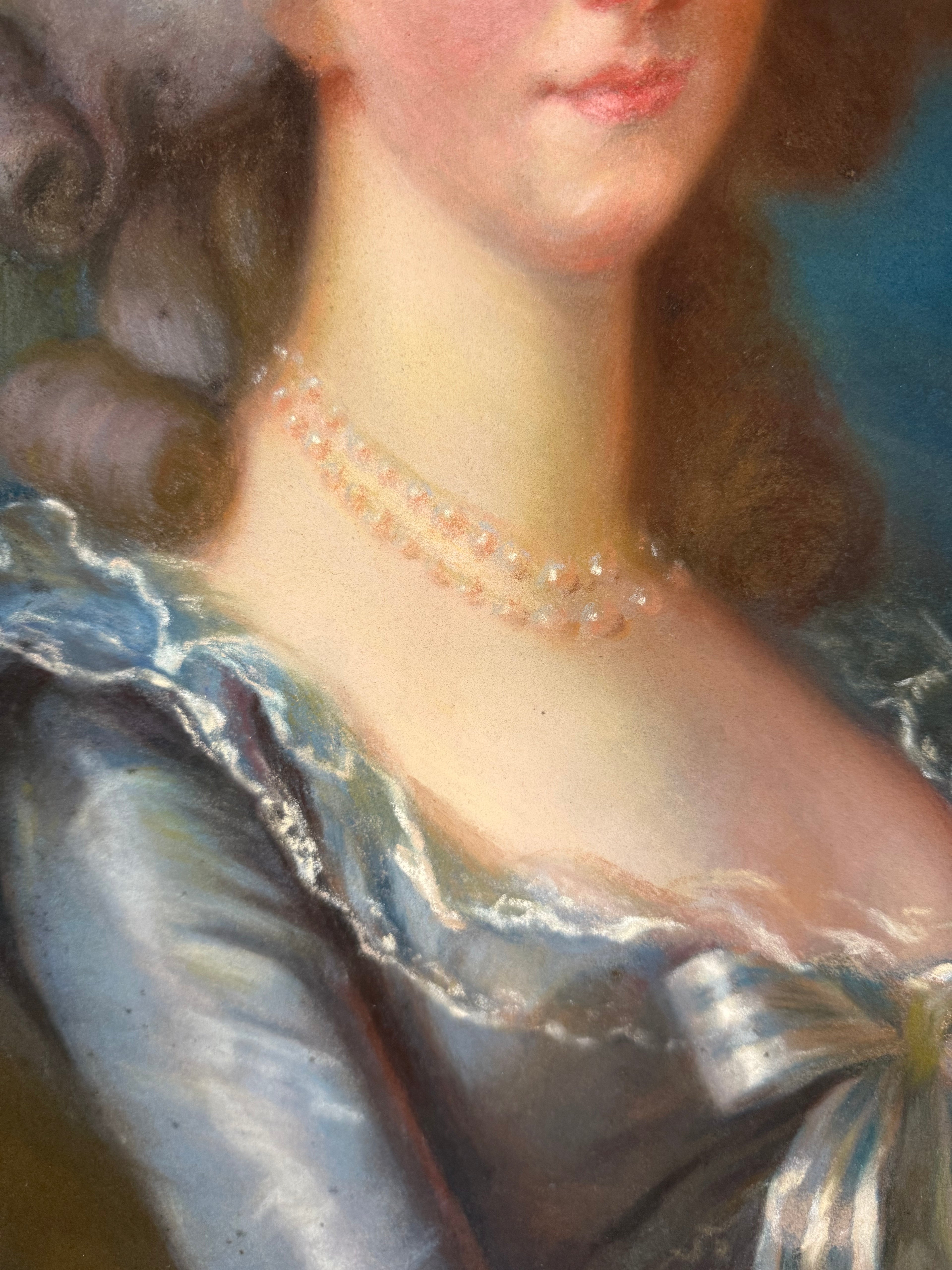 A Pastel on Canvas Painting of Marie Antoinette after Élisabeth-Louise Vigée Le Brun