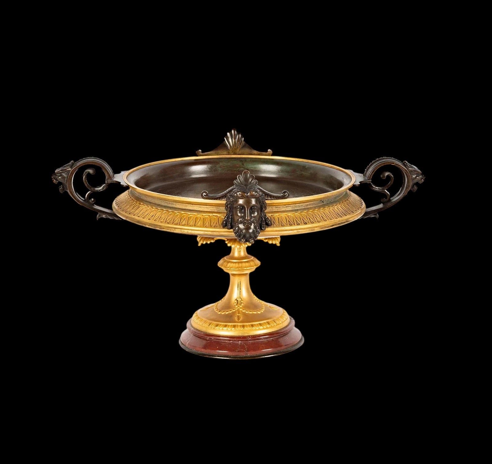 A 19th Century French Gilt Bronze Mounted Rouge Marble Centerpiece