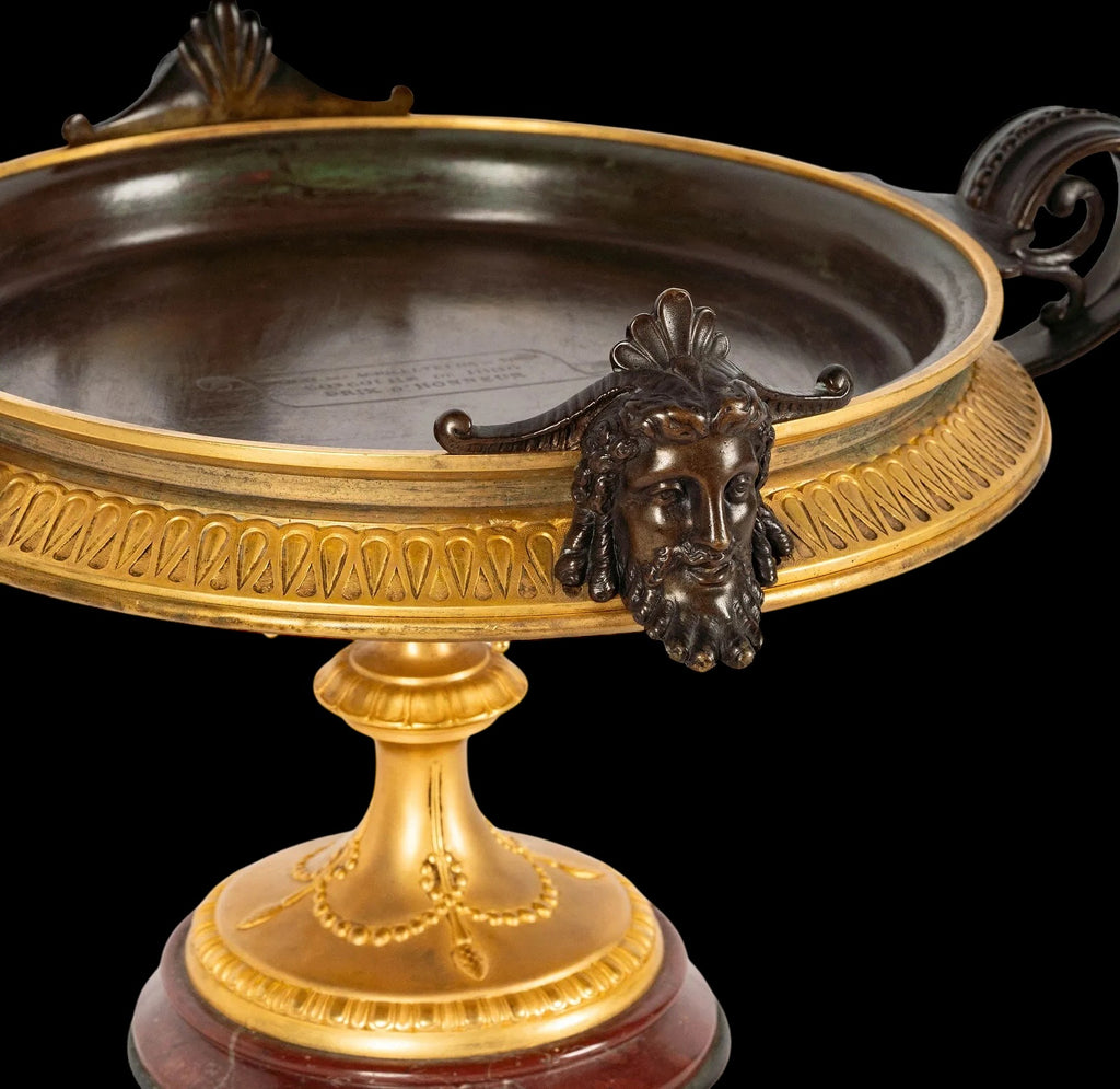 A 19th Century French Gilt Bronze Mounted Rouge Marble Centerpiece