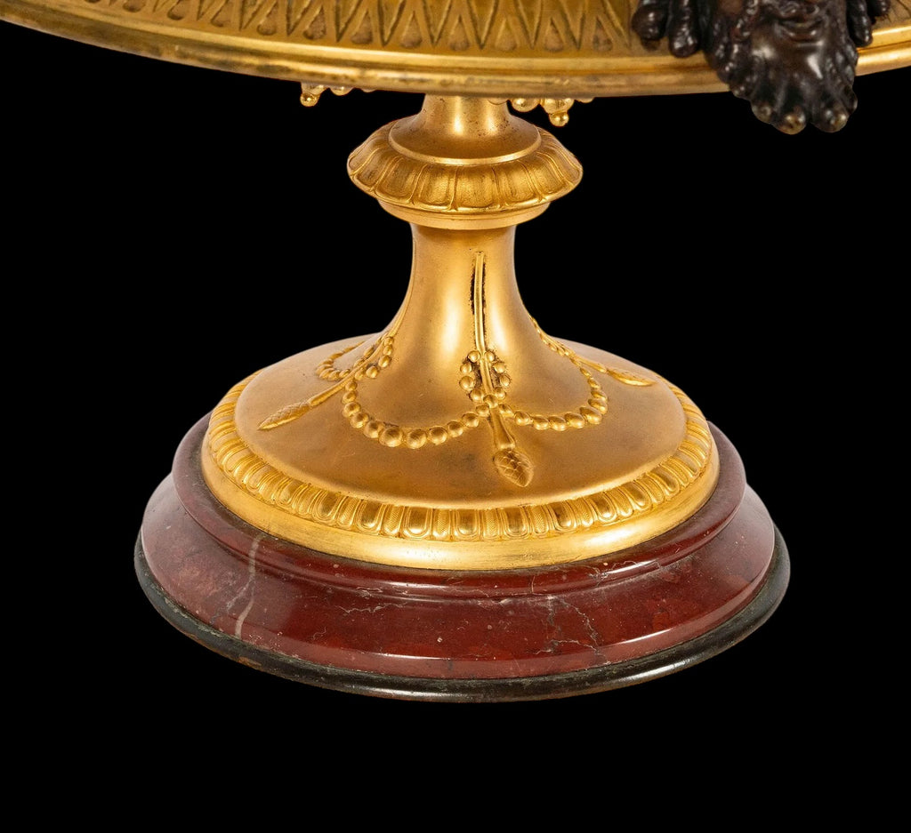 A 19th Century French Gilt Bronze Mounted Rouge Marble Centerpiece