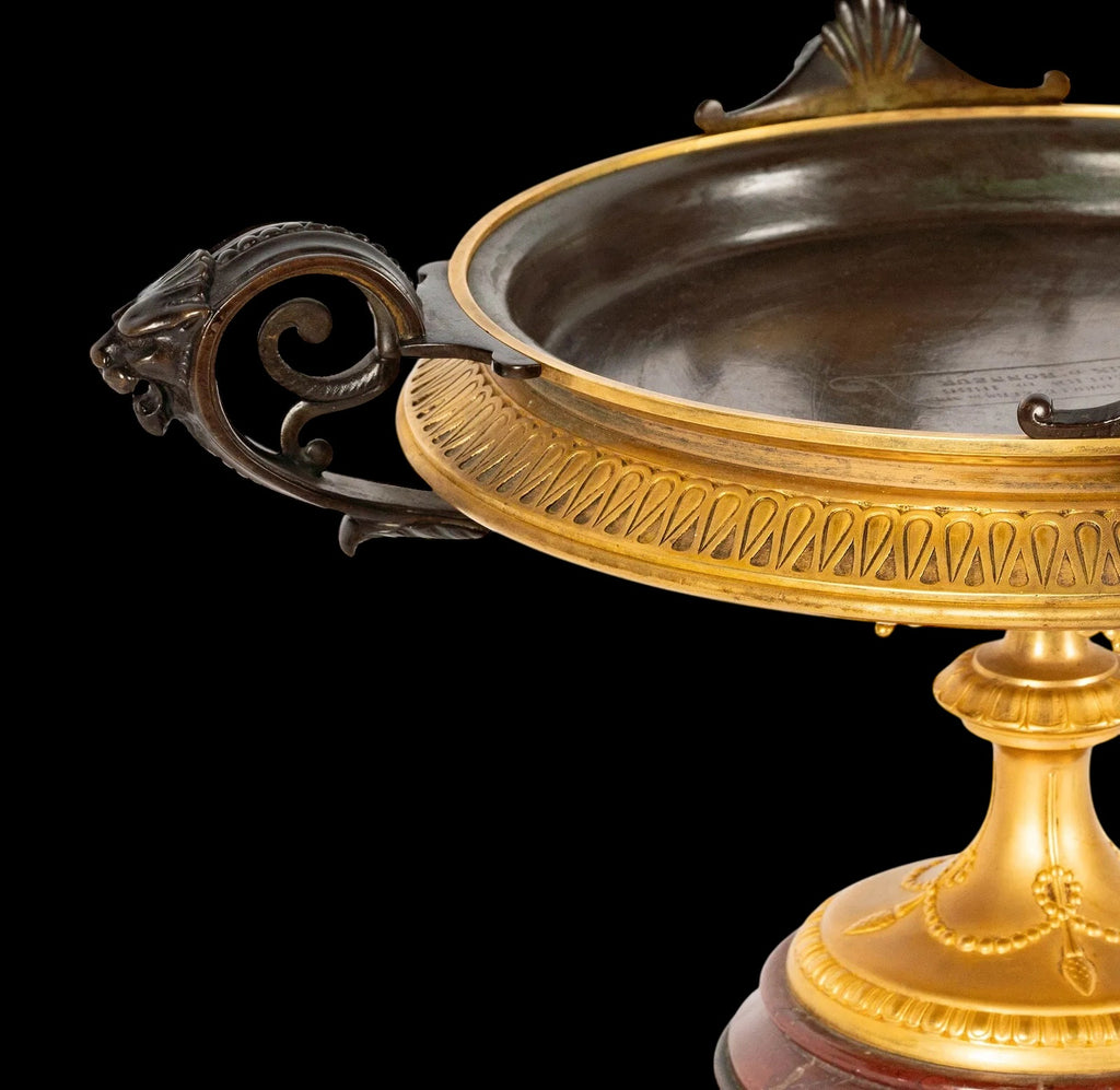 A 19th Century French Gilt Bronze Mounted Rouge Marble Centerpiece