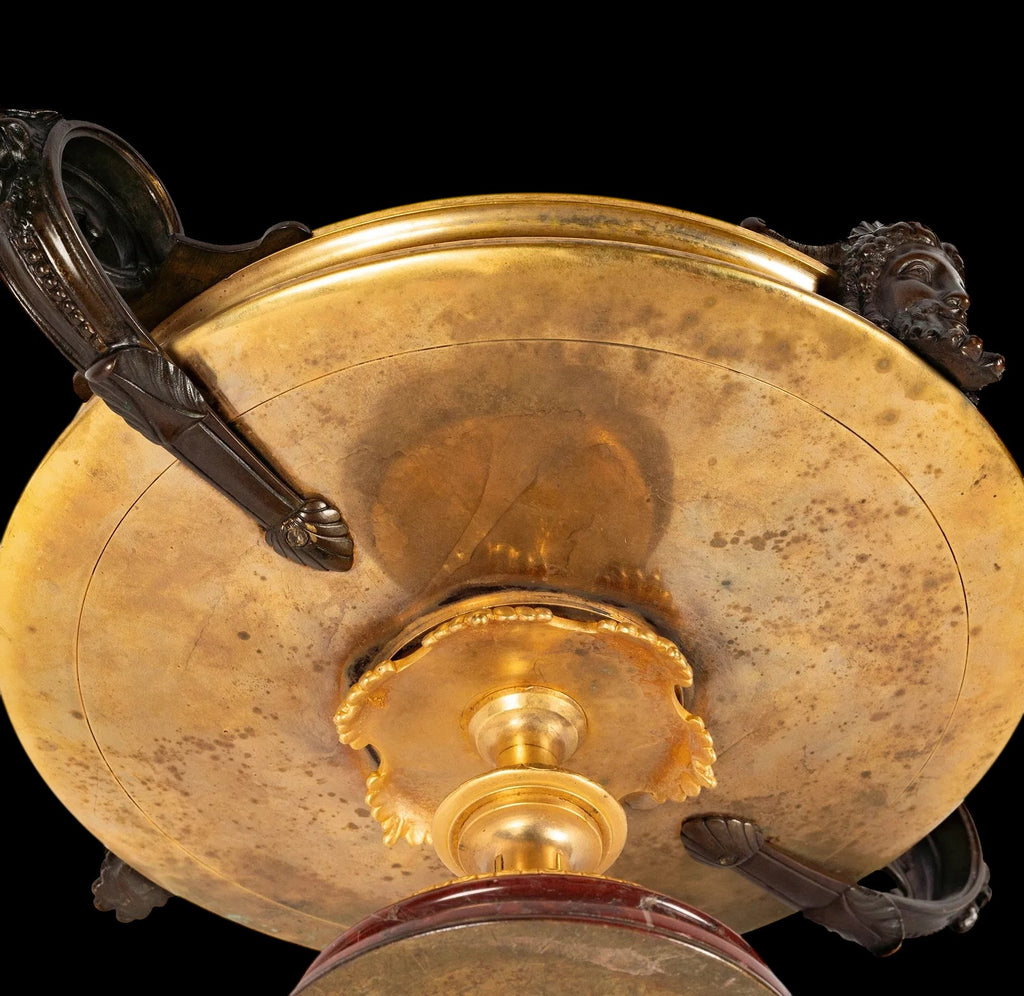 A 19th Century French Gilt Bronze Mounted Rouge Marble Centerpiece