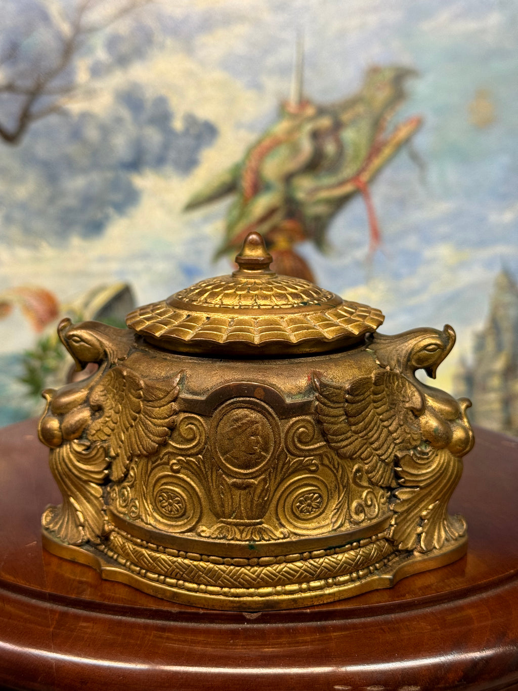Tiffany Studios Gilt Bronze Spanish Inkwell