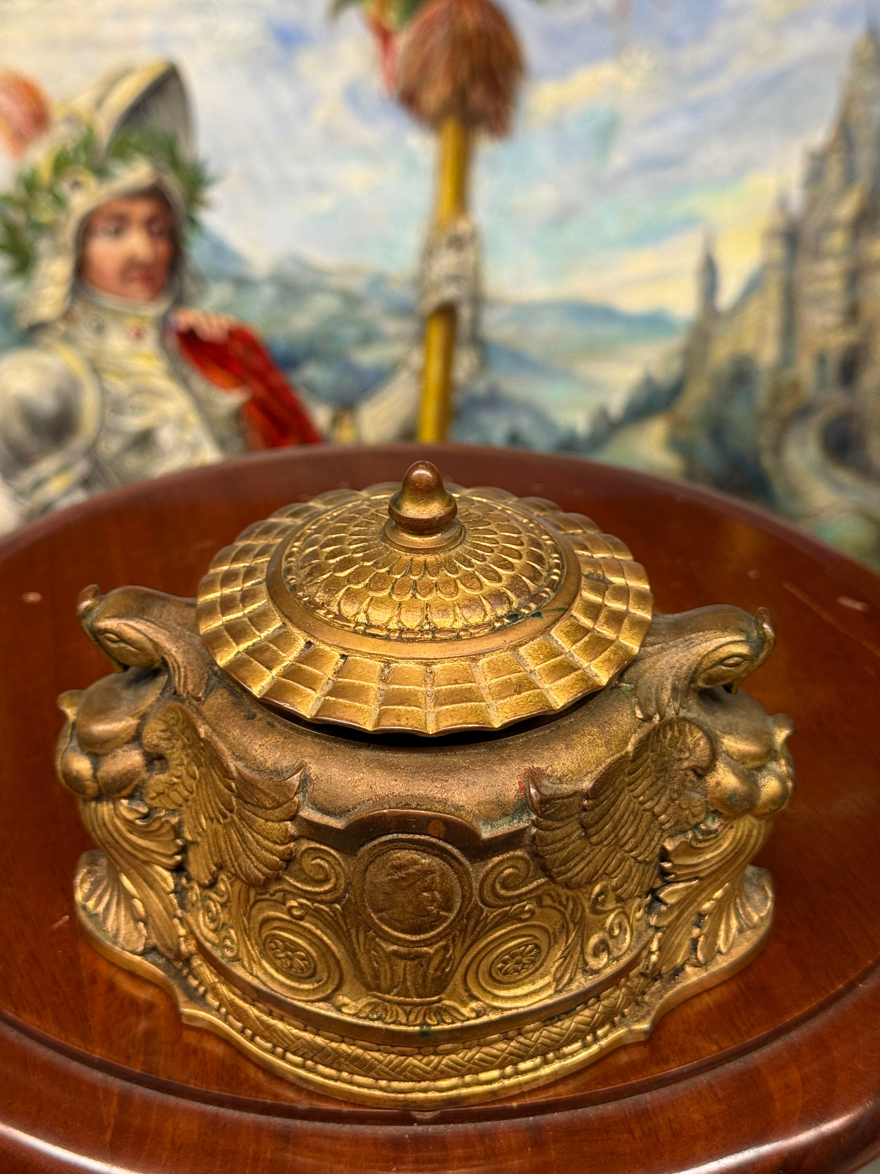 Tiffany Studios Gilt Bronze Spanish Inkwell