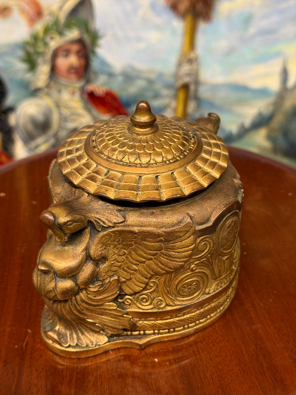 Tiffany Studios Gilt Bronze Spanish Inkwell