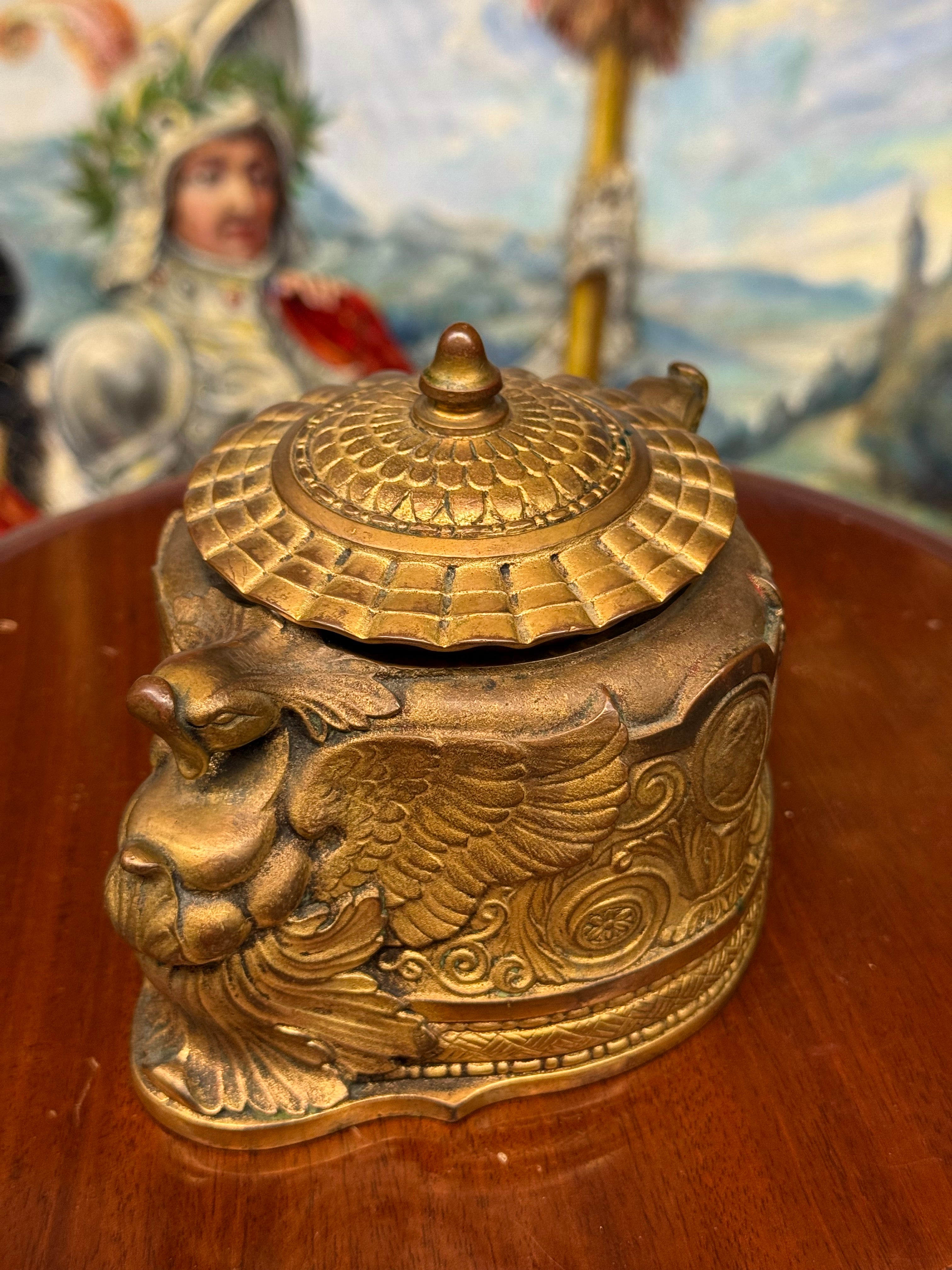 Tiffany Studios Gilt Bronze Spanish Inkwell