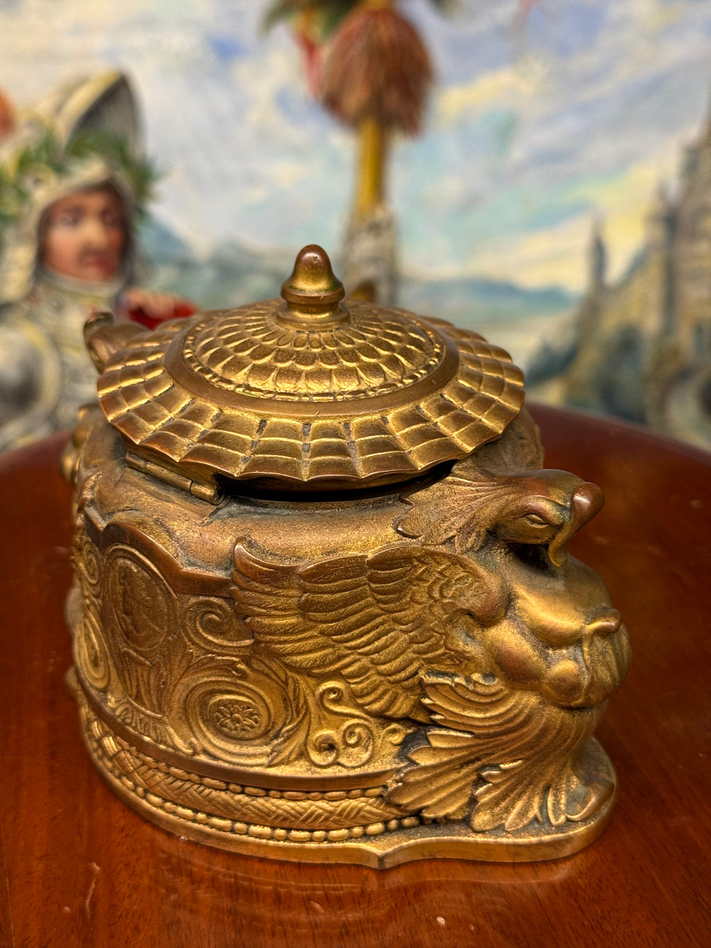 Tiffany Studios Gilt Bronze Spanish Inkwell