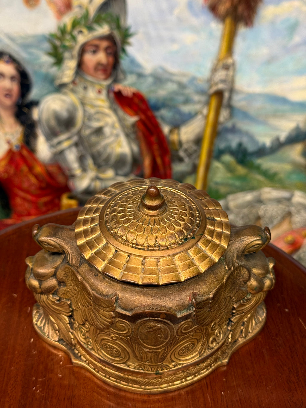 Tiffany Studios Gilt Bronze Spanish Inkwell