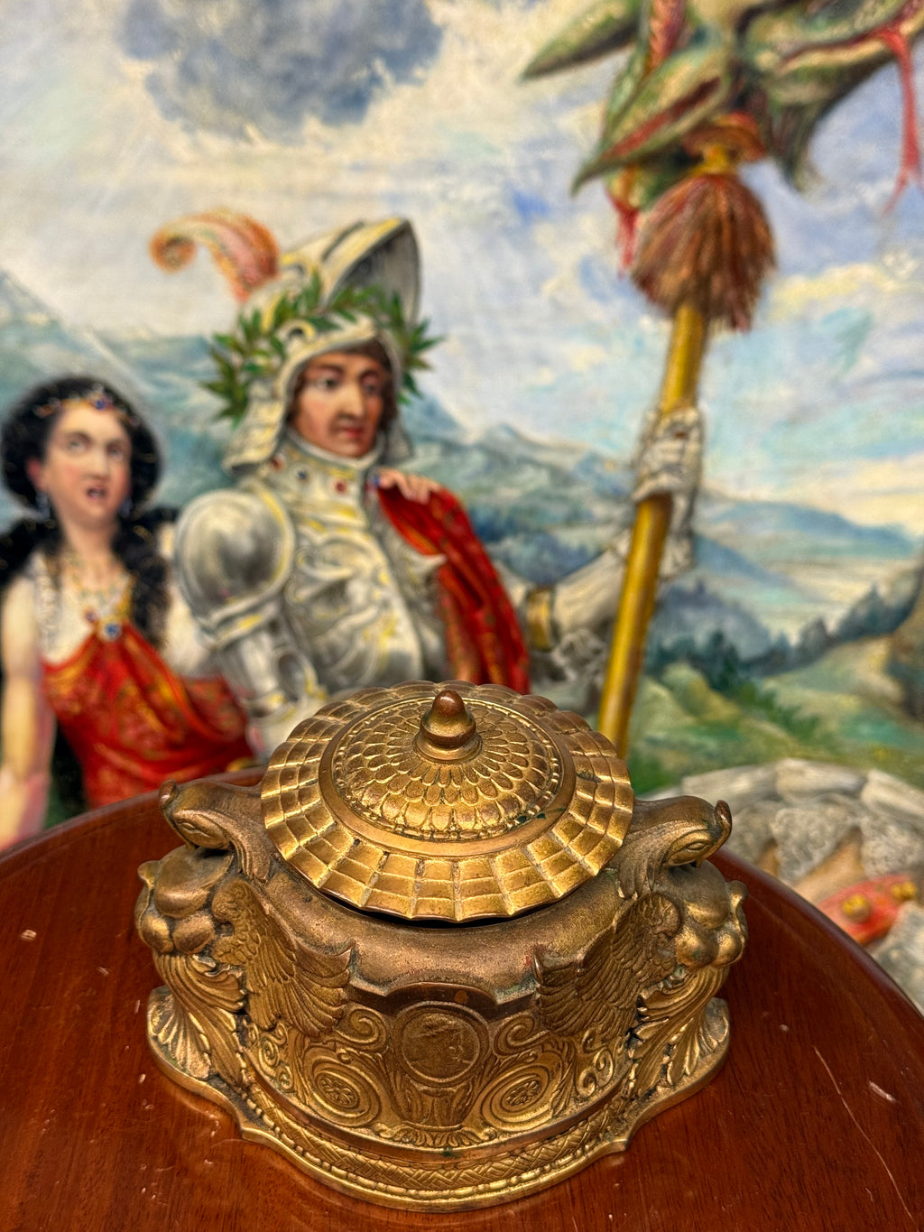 Tiffany Studios Gilt Bronze Spanish Inkwell