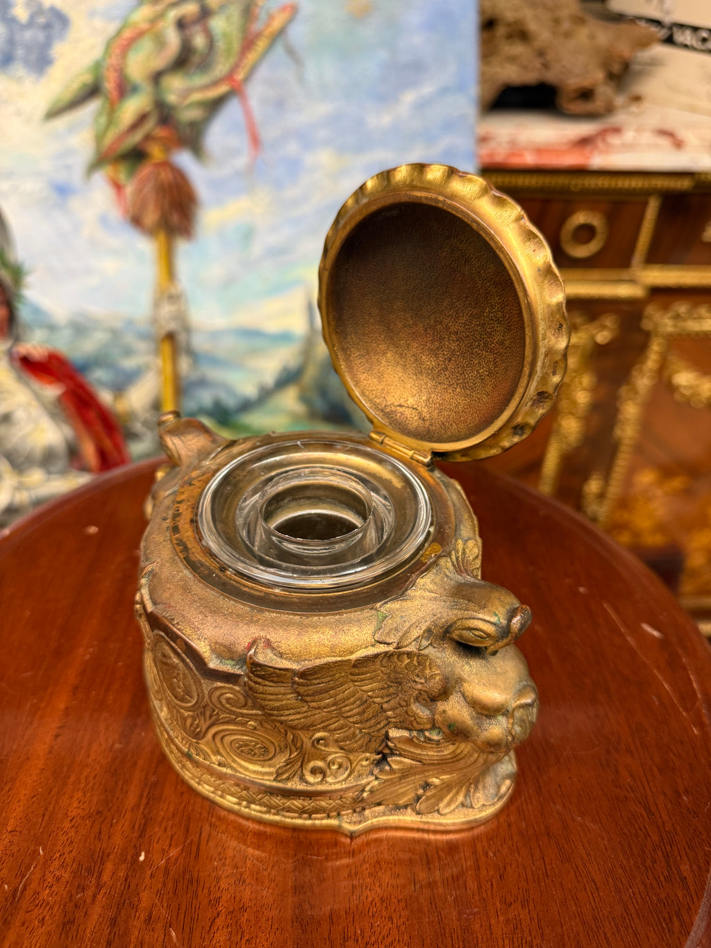 Tiffany Studios Gilt Bronze Spanish Inkwell