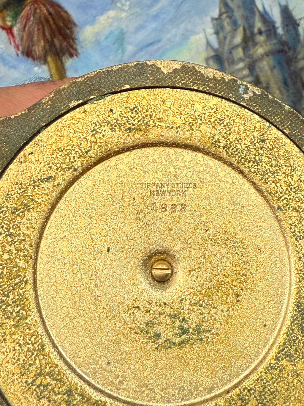 Tiffany Studios Gilt Bronze Spanish Inkwell