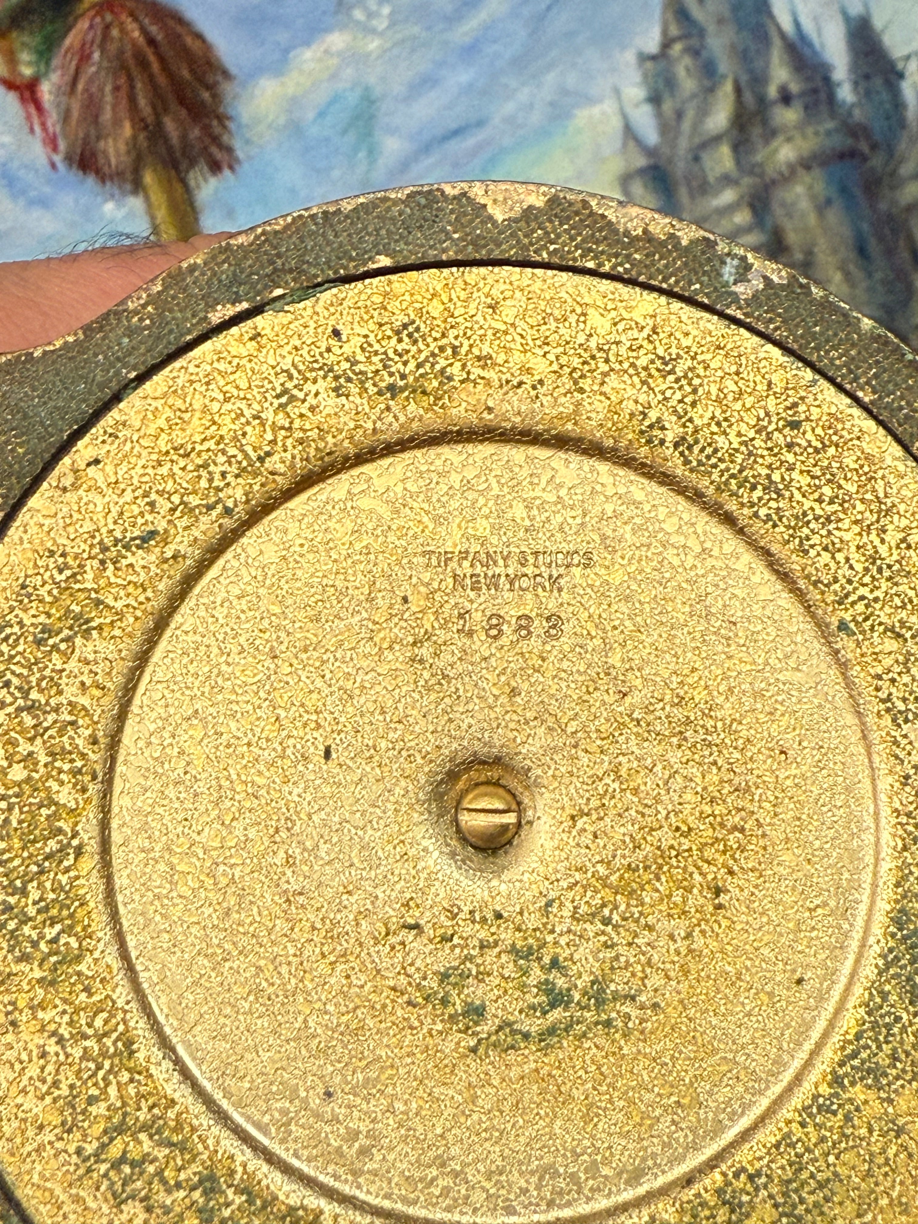 Tiffany Studios Gilt Bronze Spanish Inkwell